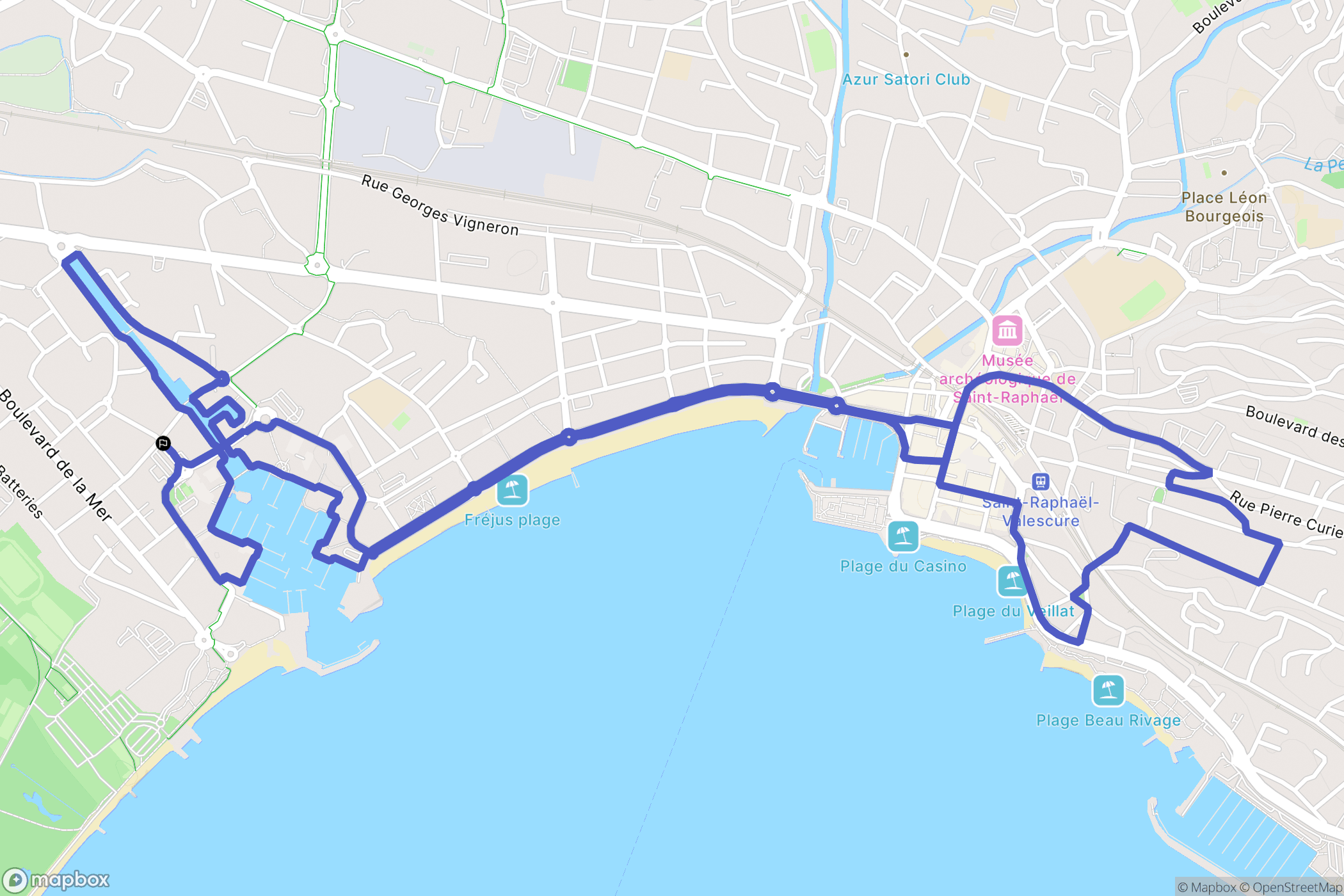 Fréjus : carte du parcours de randonnée - France