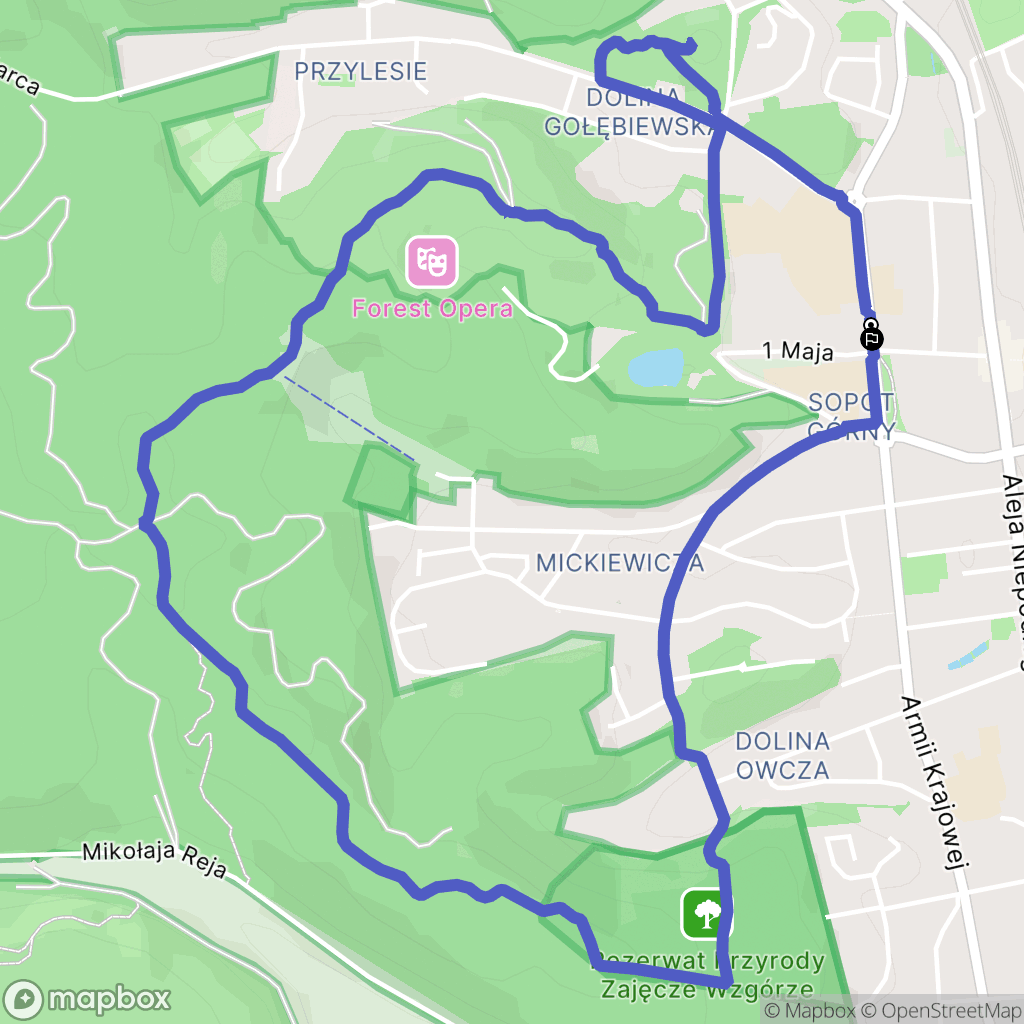 Sopot: mapa trasy - Poland