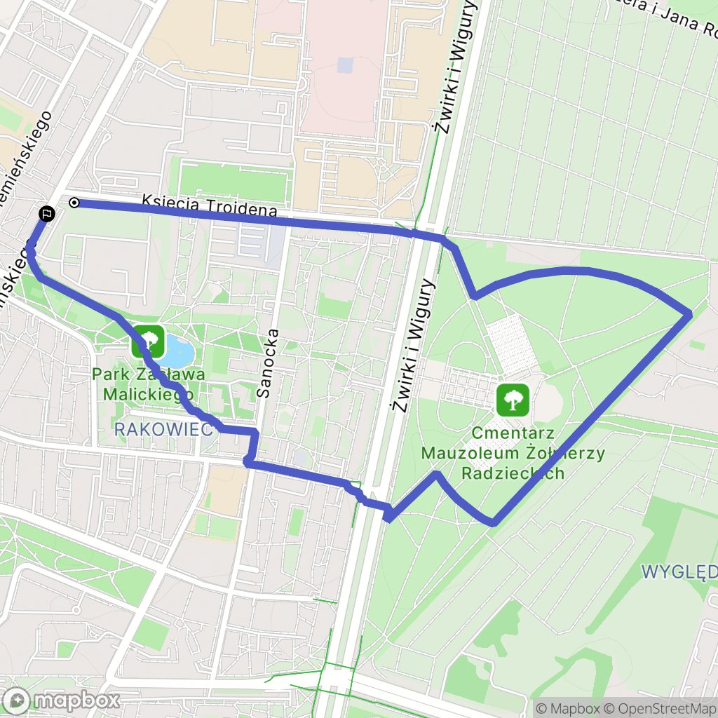 Warszawa: mapa trasy - Poland
