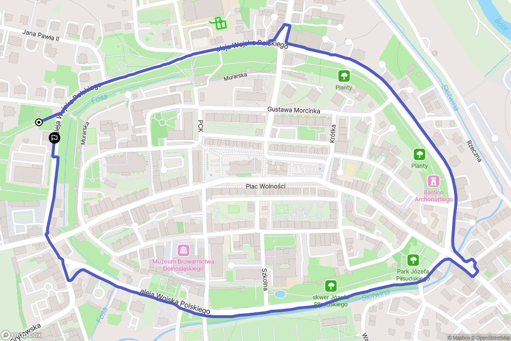 Lwówek Śląski: mapa trasy - Poland