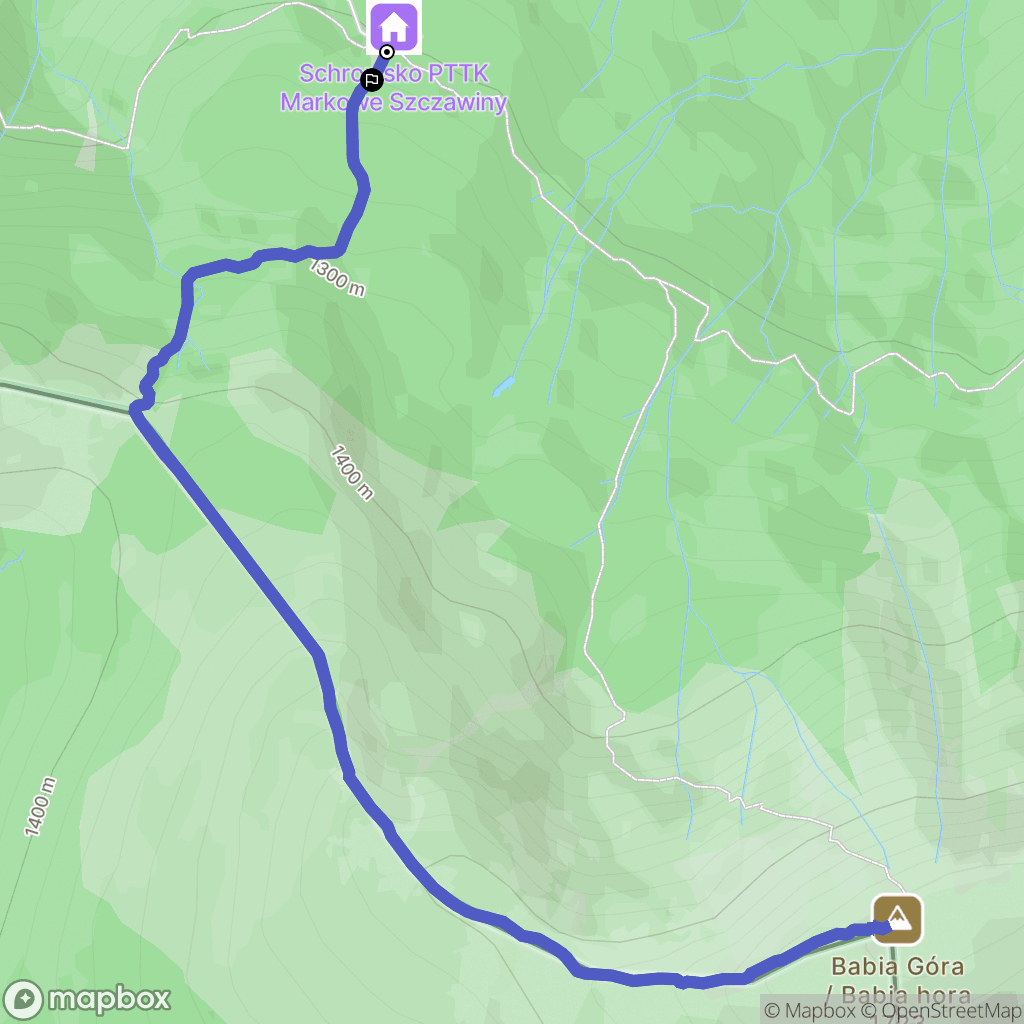 Zawoja: mapa trasy - Poland