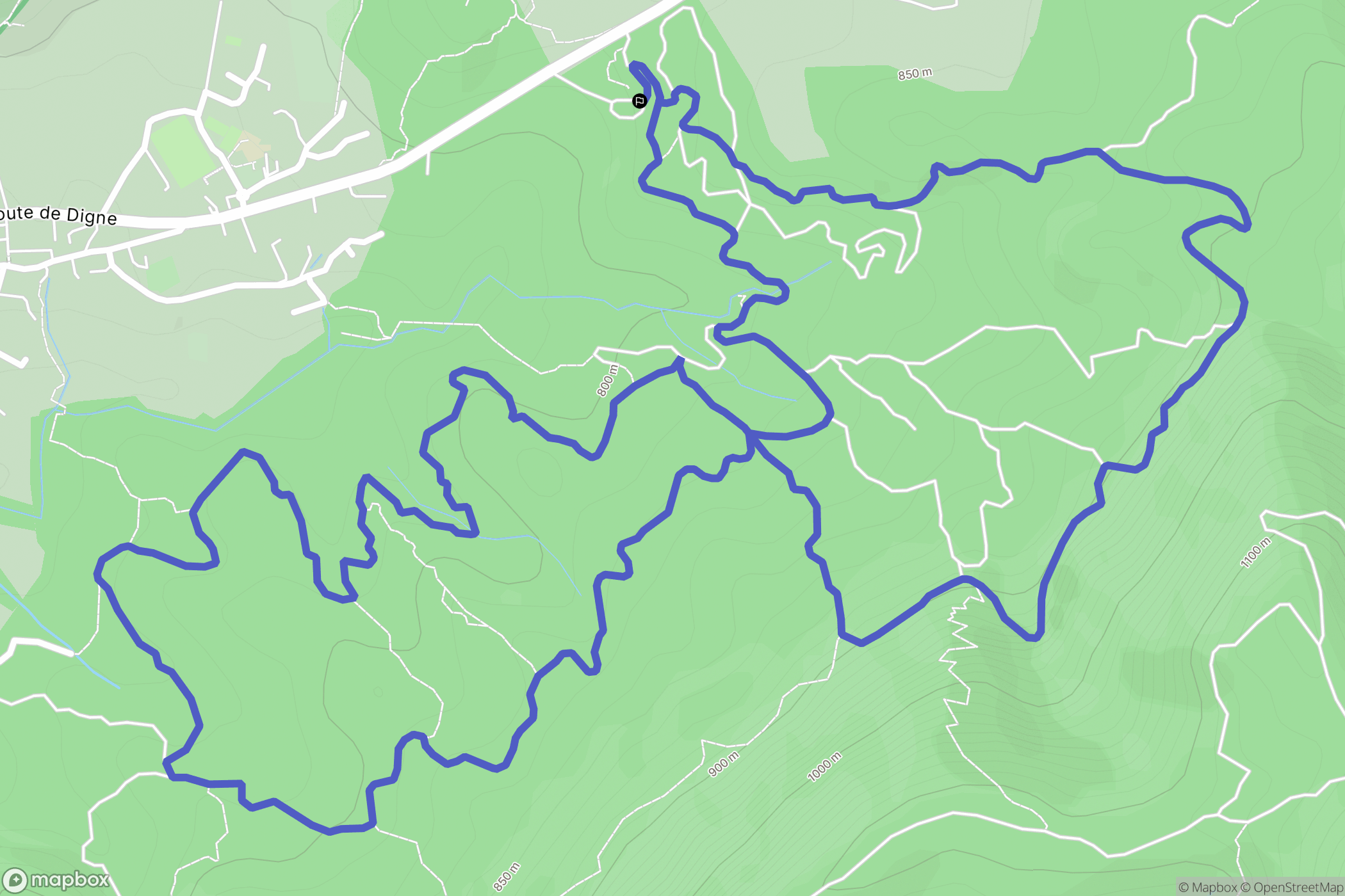 Le Brusquet : carte du parcours de randonnée - France