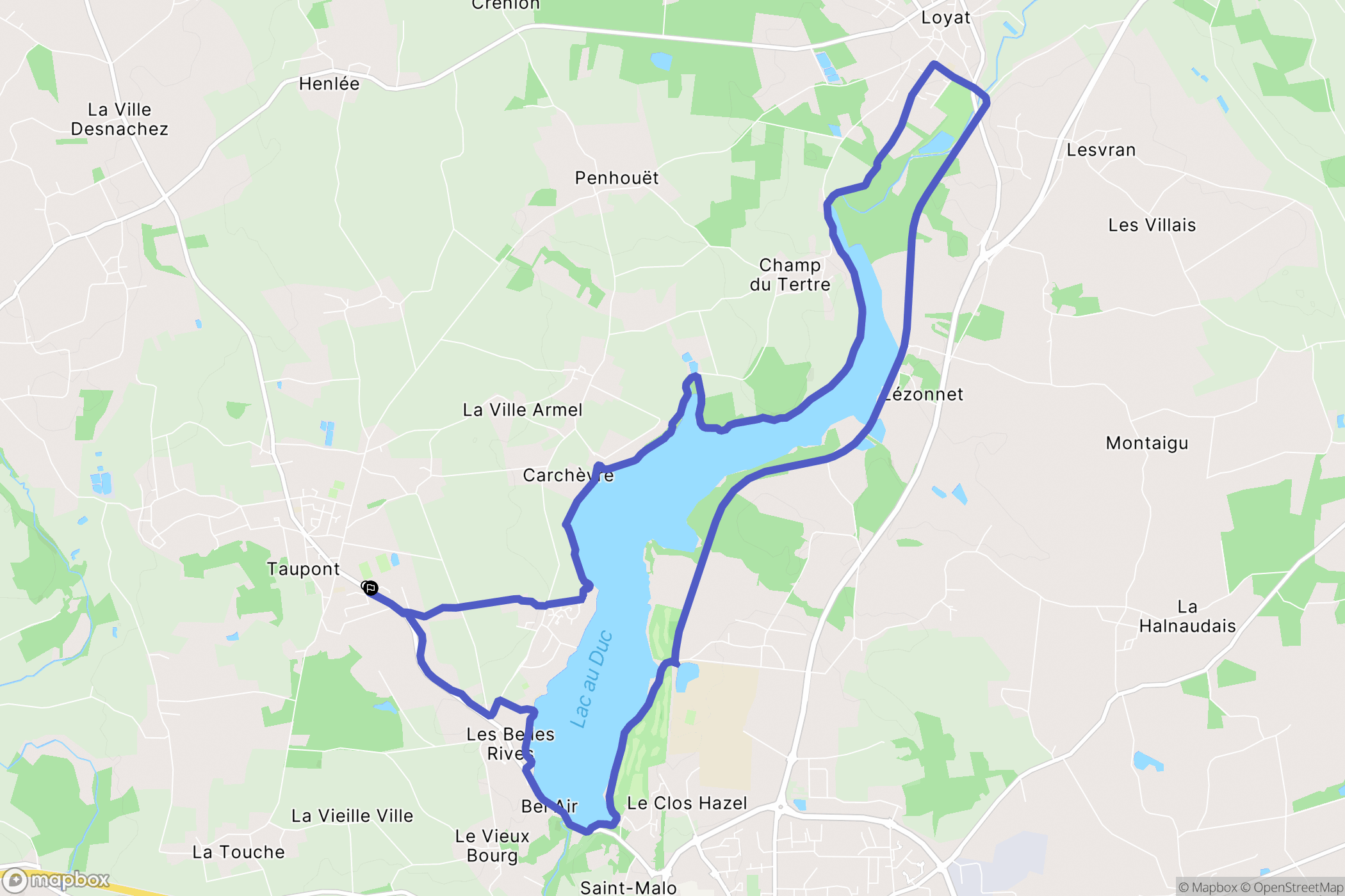 Taupont : carte du parcours de randonnée - France