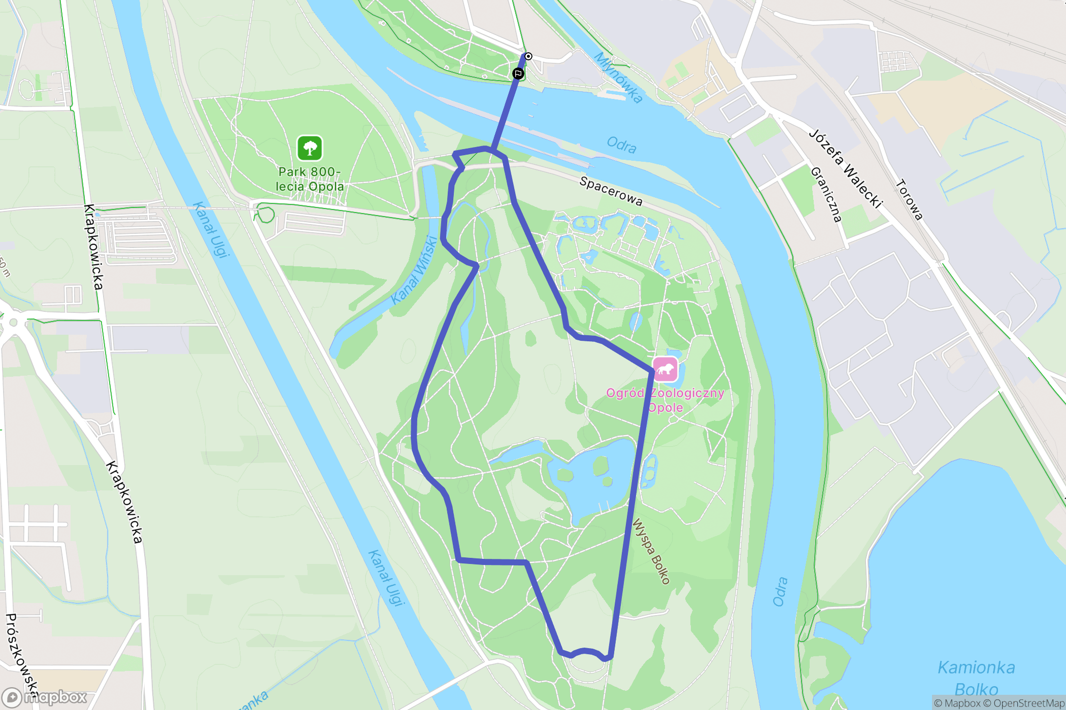Opole: mapa trasy - Poland