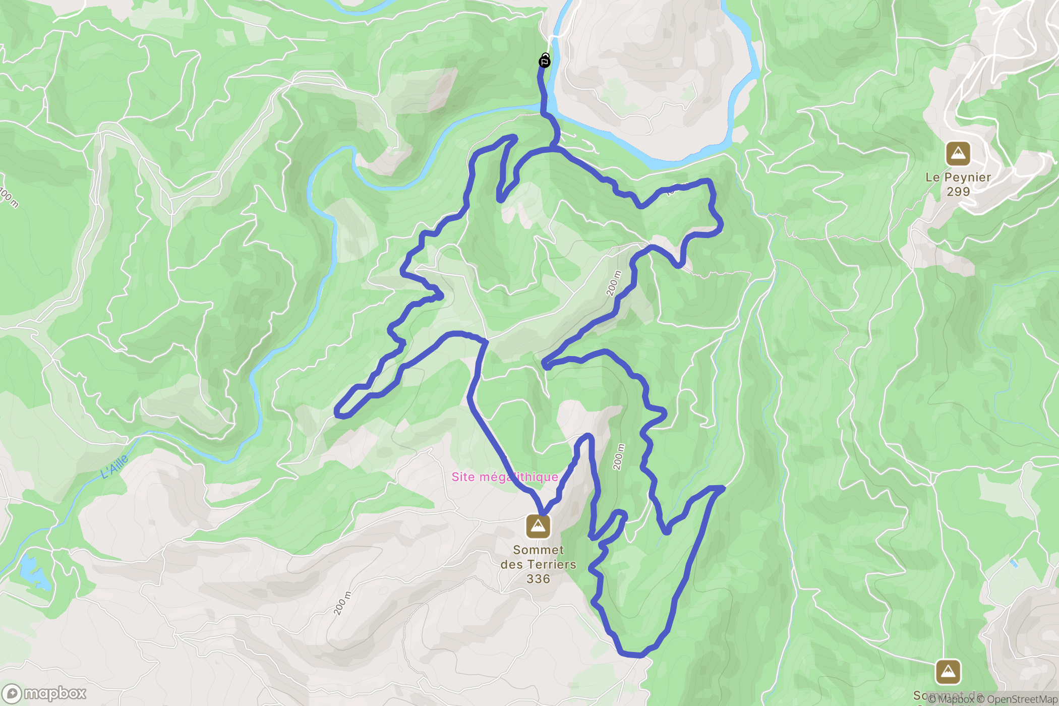 Les Arcs : carte du parcours de randonnée - France