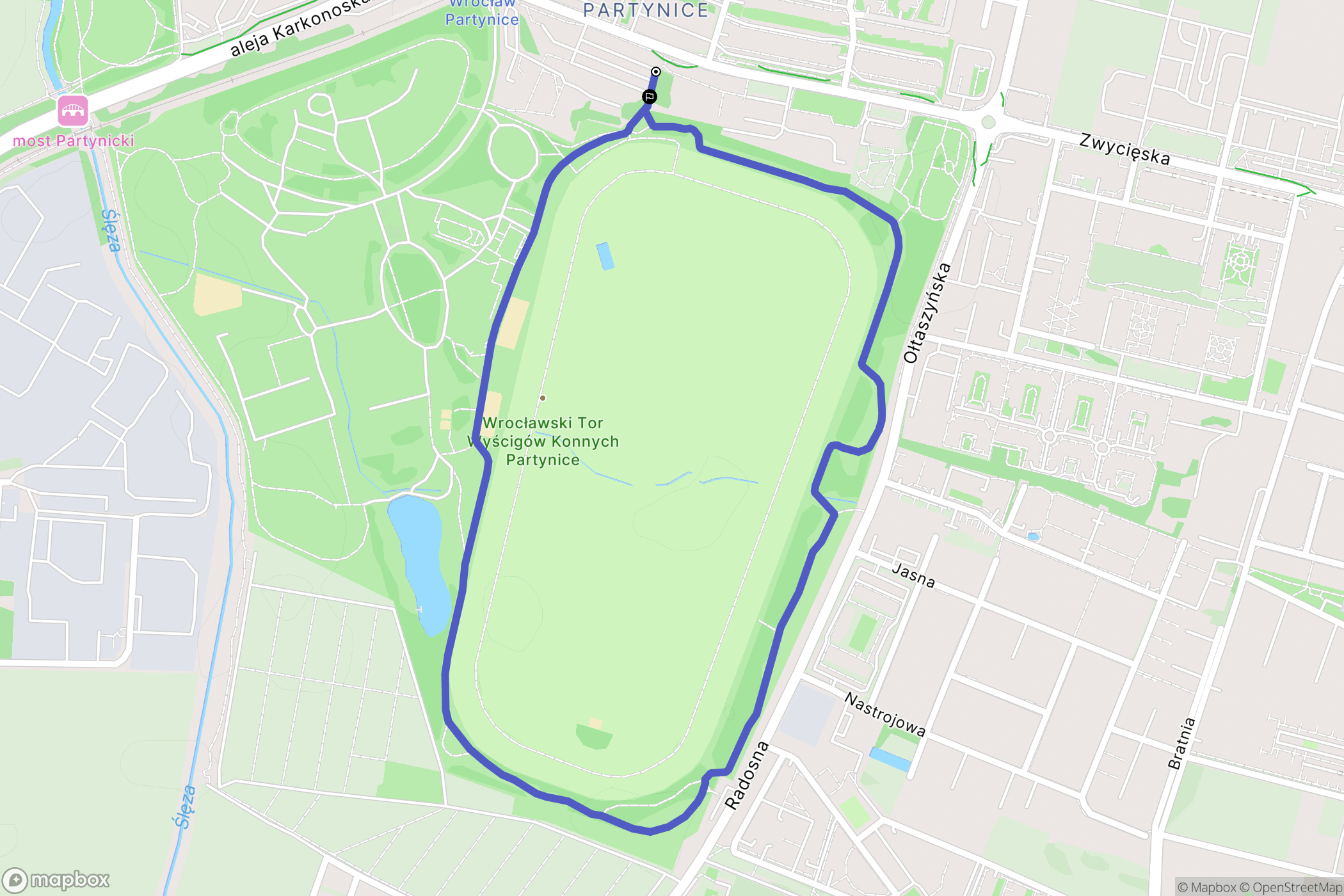 Wrocław: mapa trasy - Poland