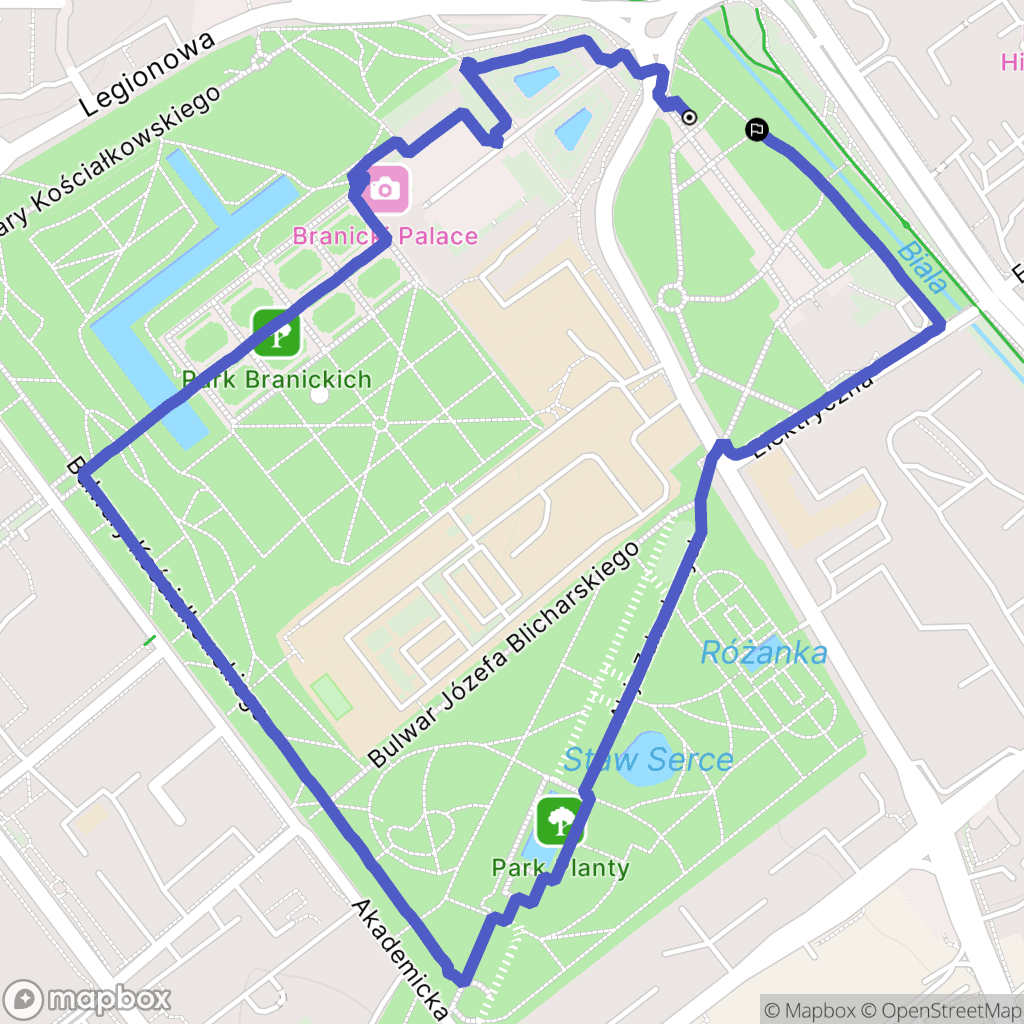 Białystok: mapa trasy - Poland
