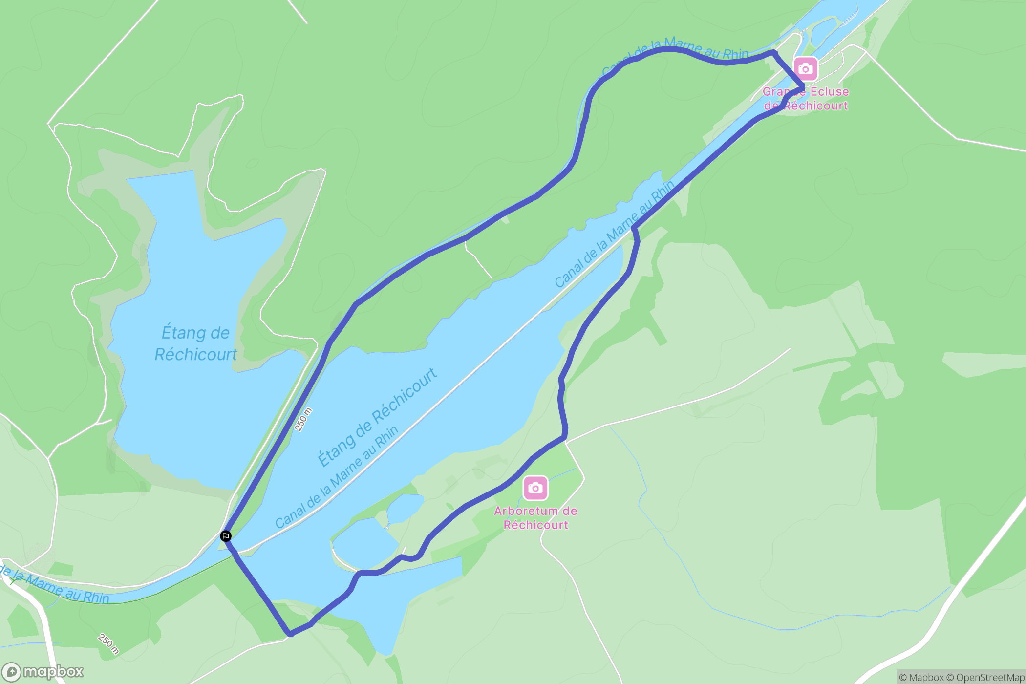 Réchicourt-le-Château : carte du parcours de randonnée - France