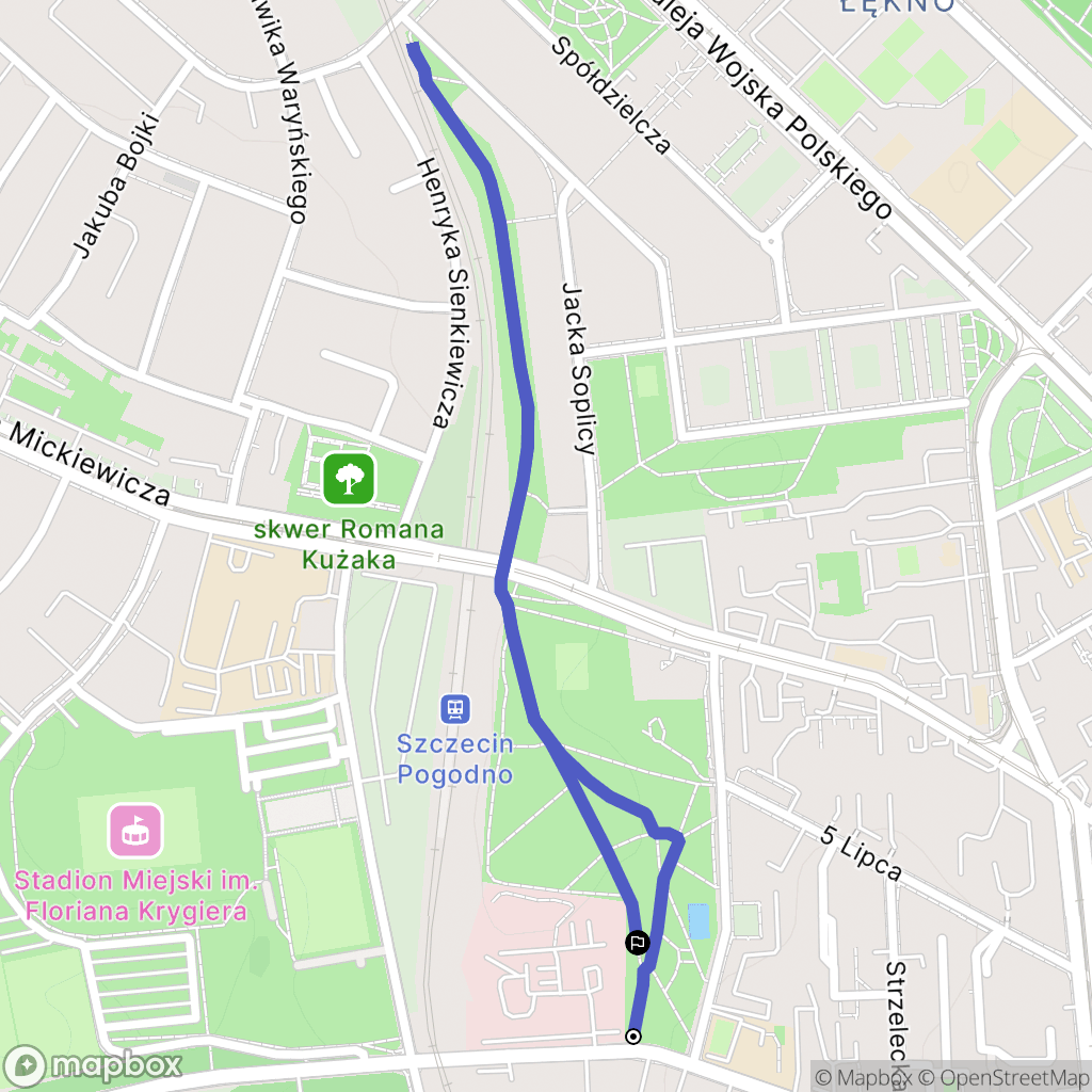 Szczecin: mapa trasy - Poland