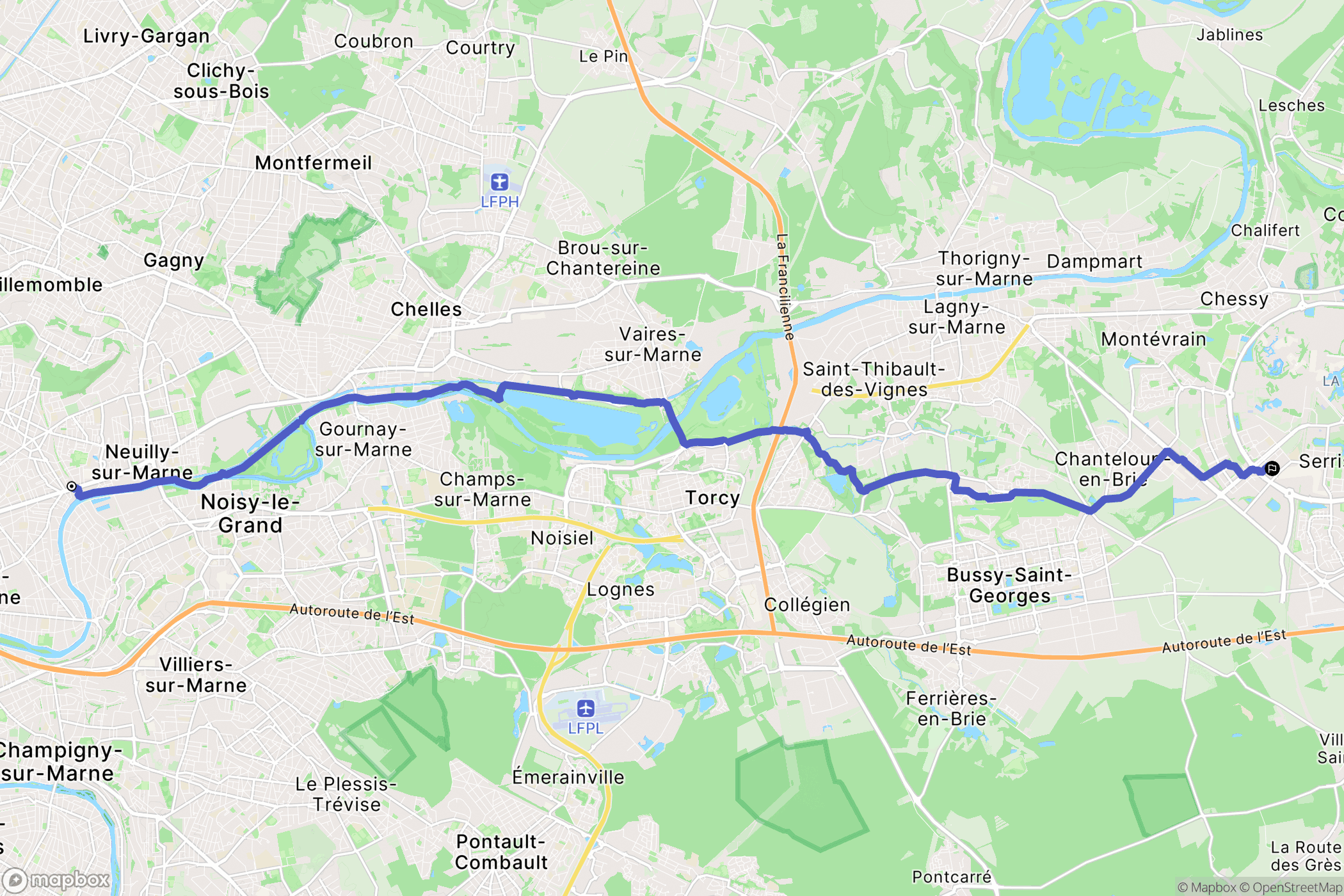 Neuilly-Plaisance : carte du parcours de randonnée - France
