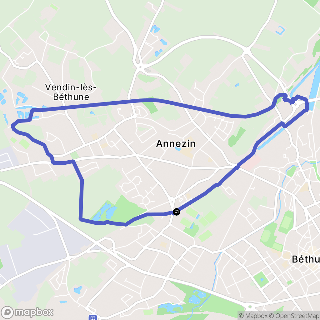 Annezin : carte du parcours de randonnée - France