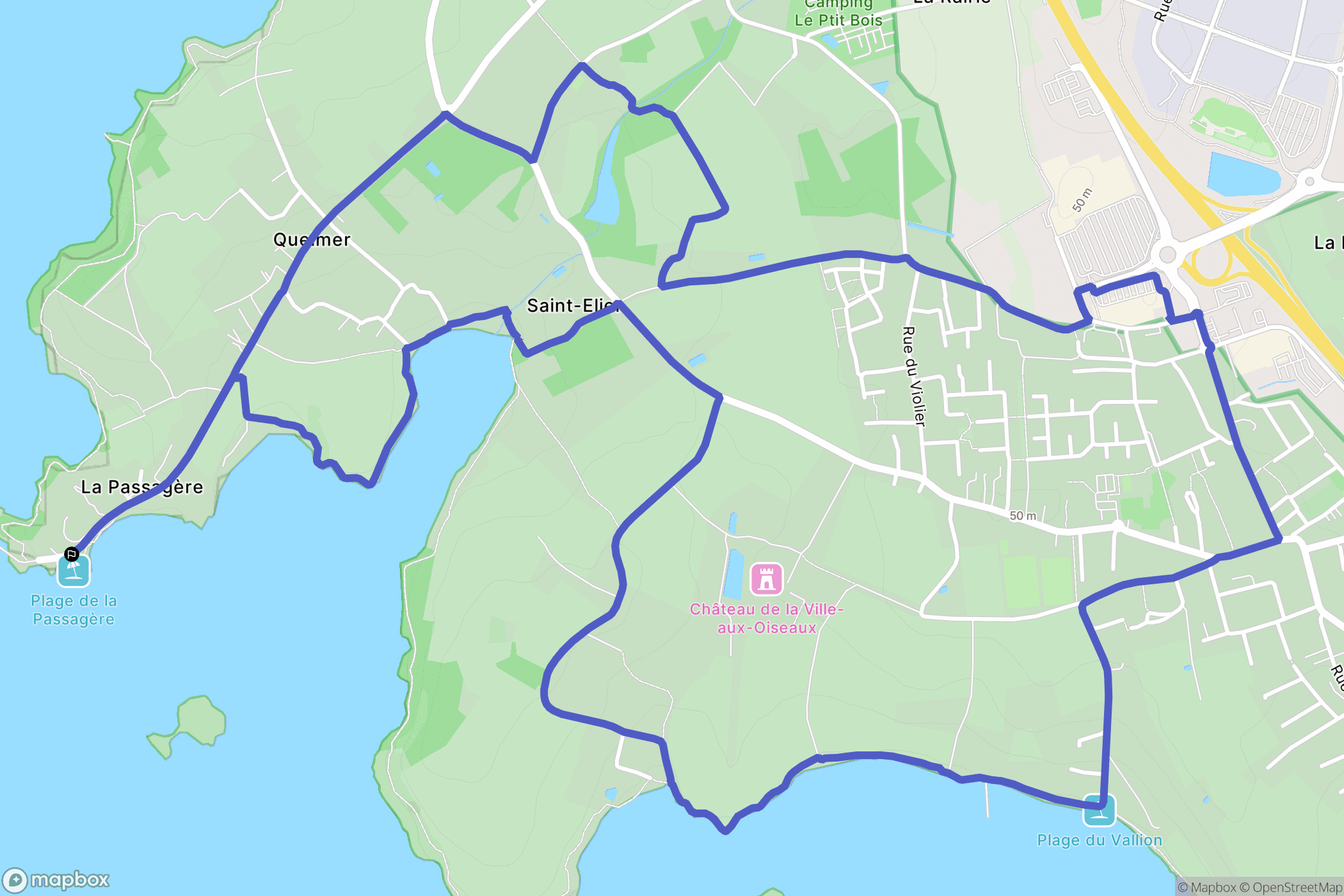 Saint-Malo : carte du parcours de randonnée - France