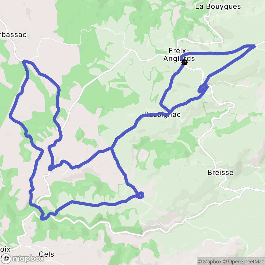 Freix-Anglards : carte du parcours de randonnée - France