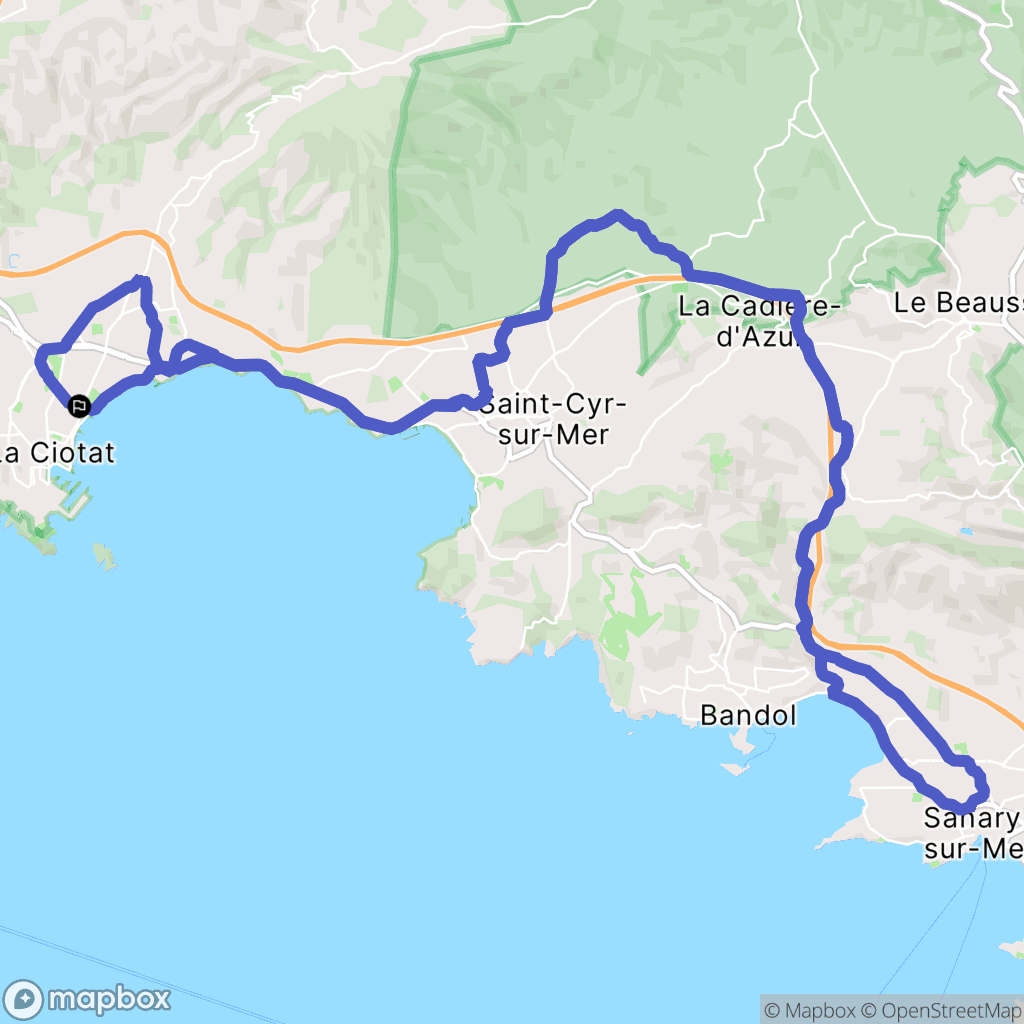 La Ciotat : carte du parcours de randonnée - France