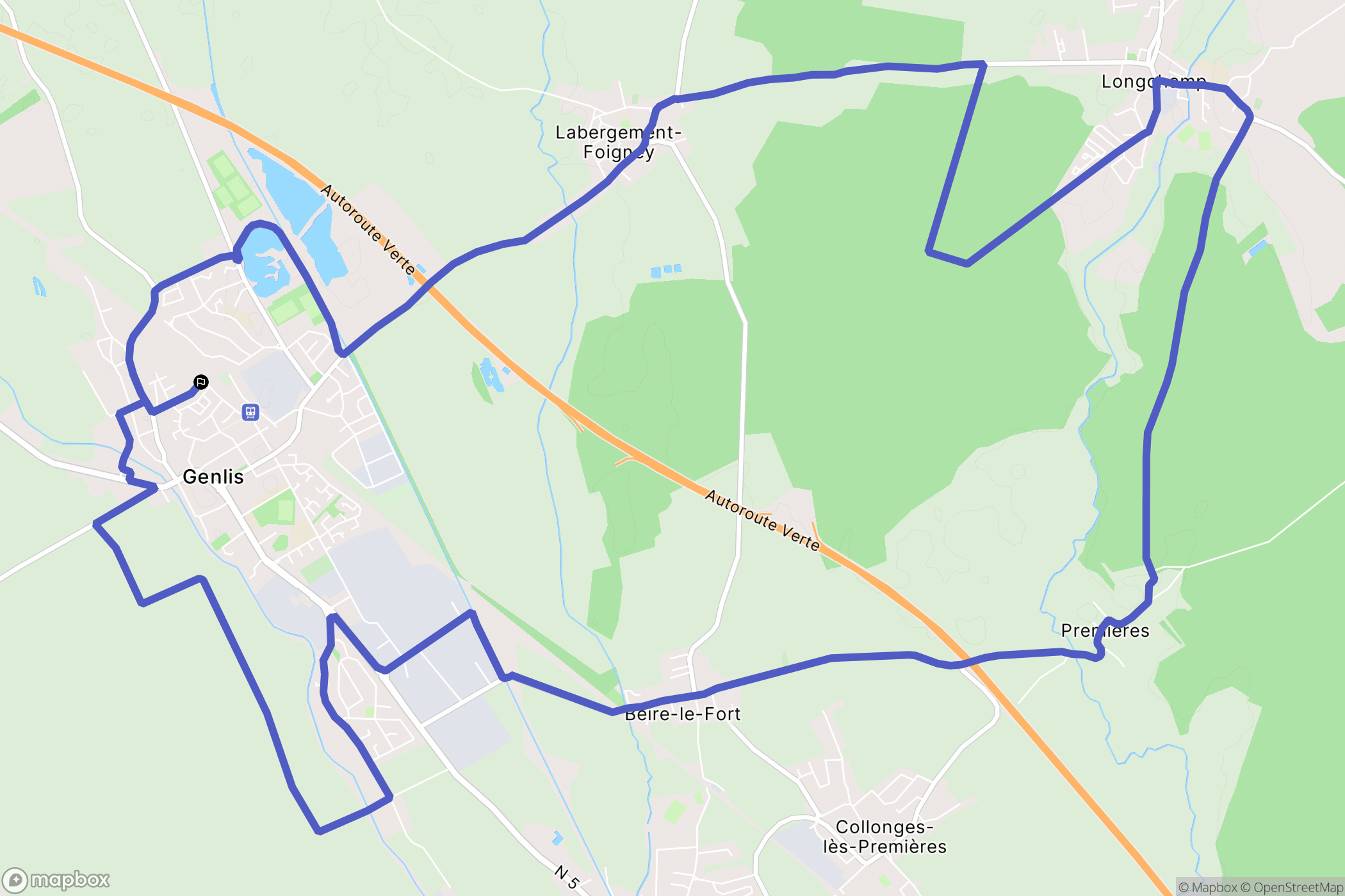 Genlis : carte du parcours de randonnée - France