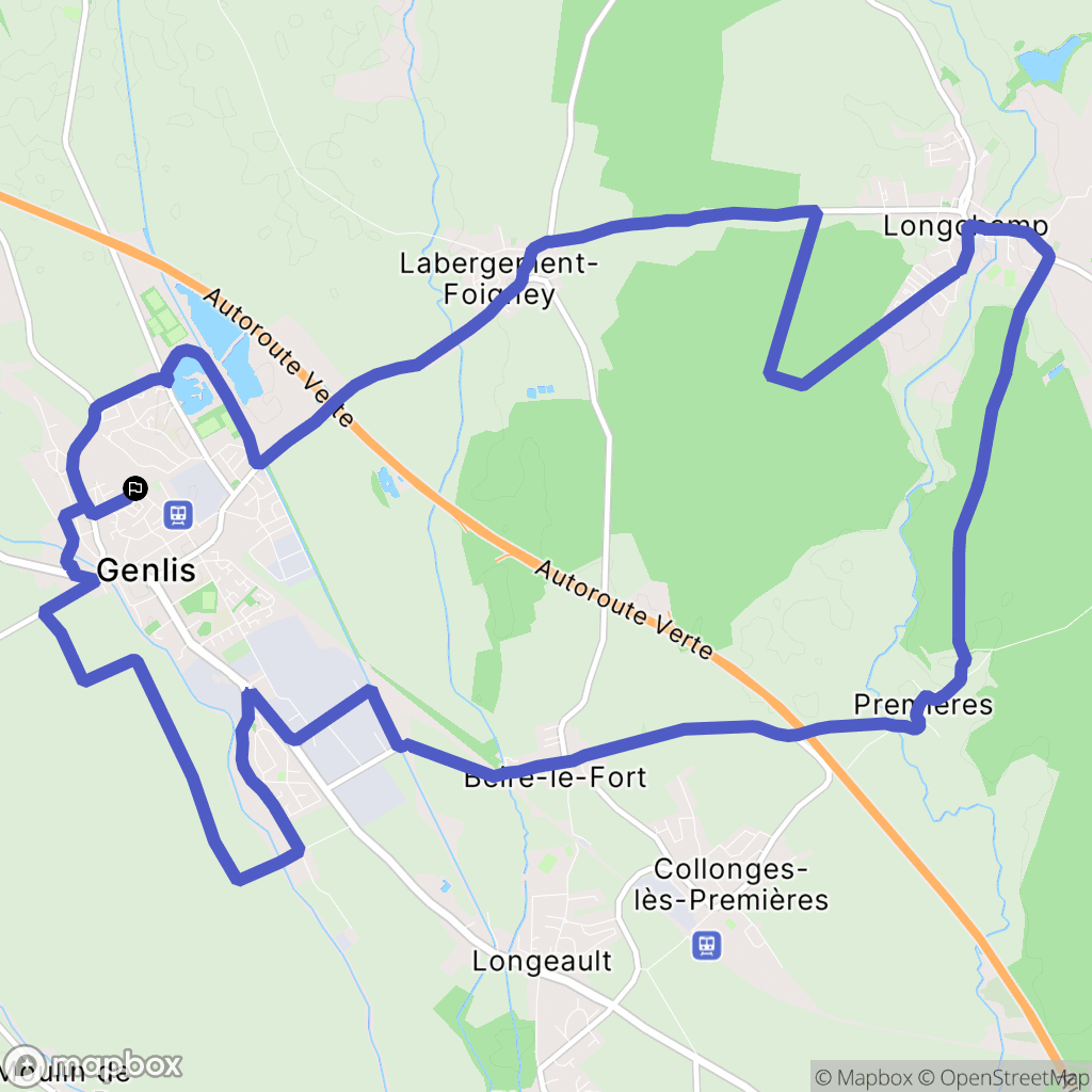 Genlis : carte du parcours de randonnée - France