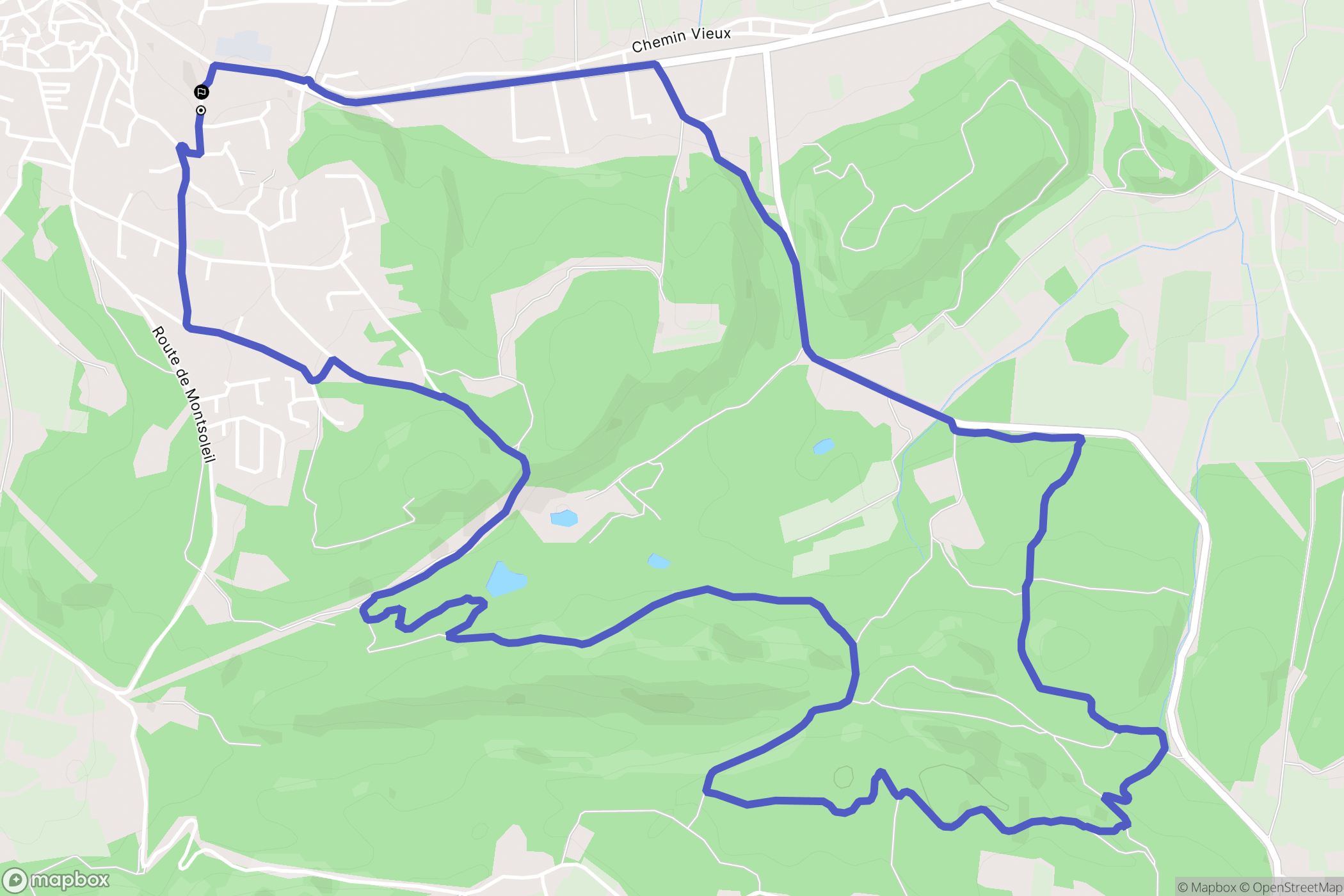 Bollène : carte du parcours de randonnée - France