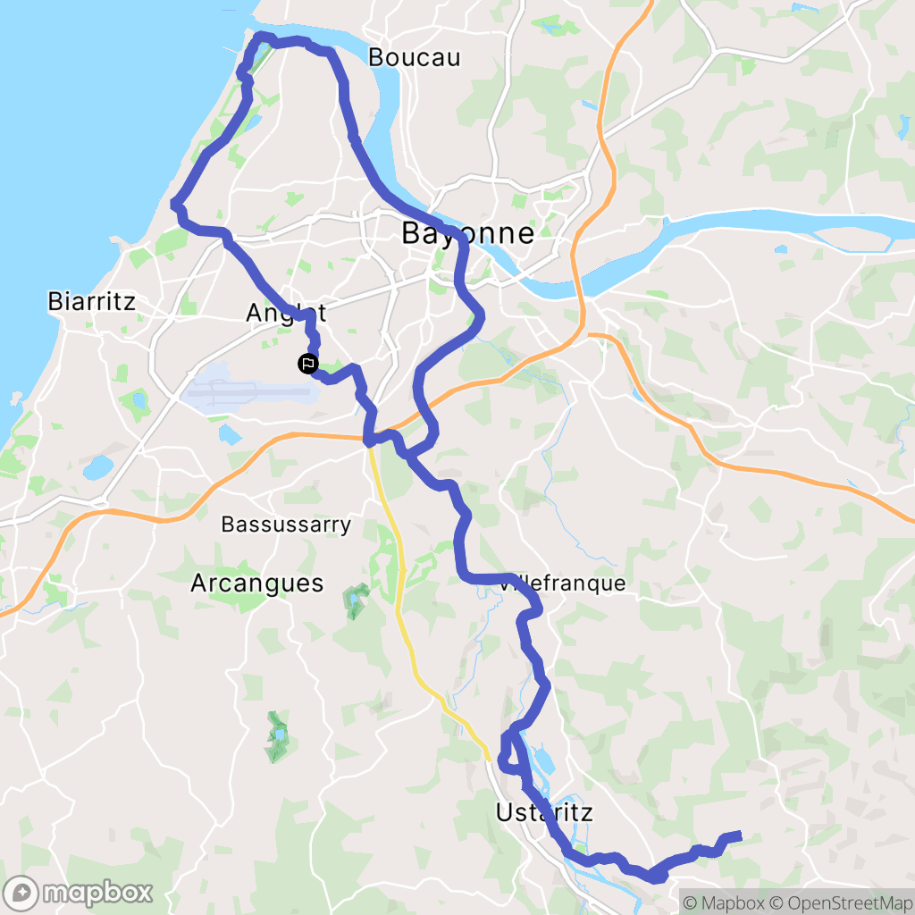 Anglet : carte du parcours de randonnée - France