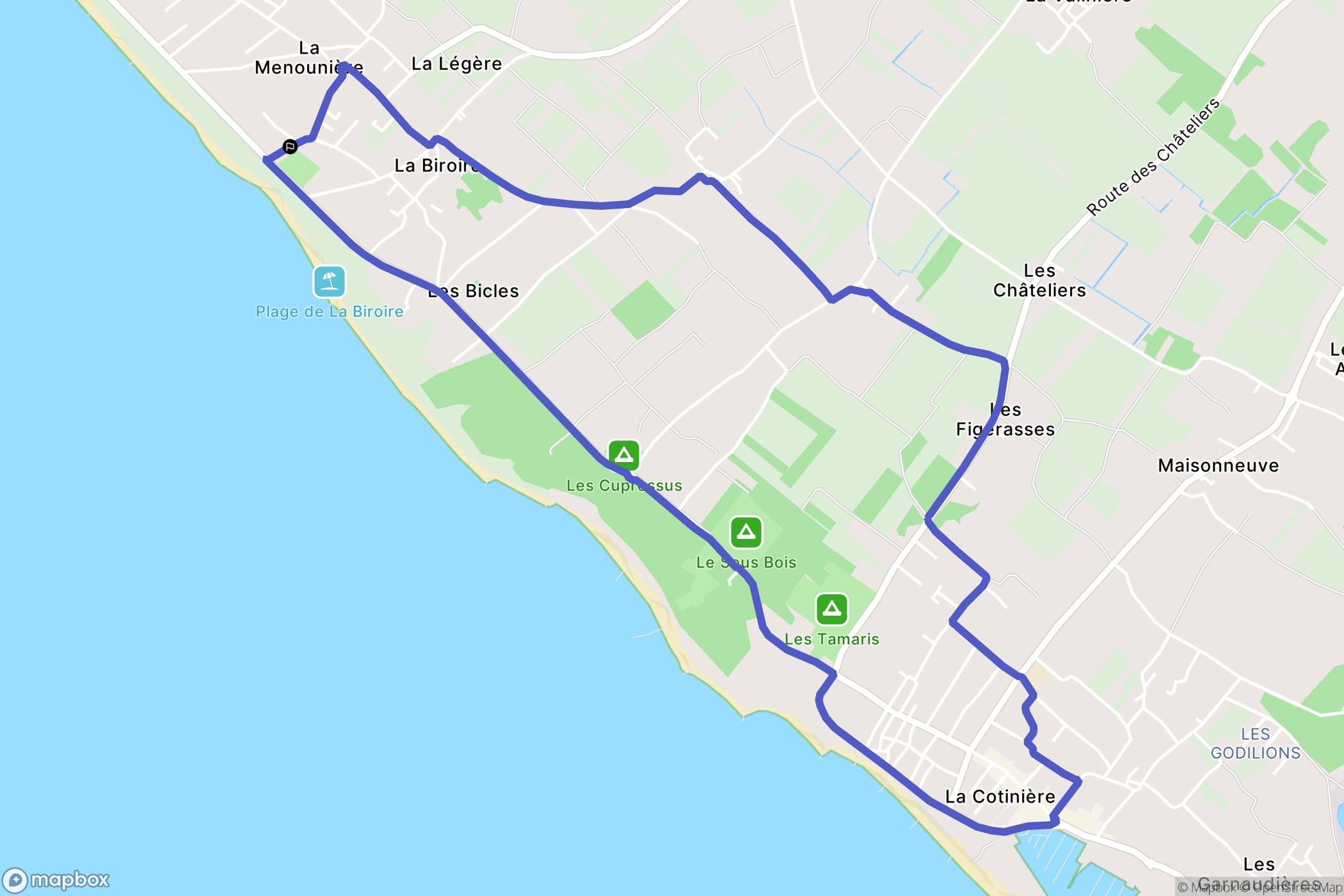 Saint-Pierre-d'Oléron : carte du parcours de randonnée - France