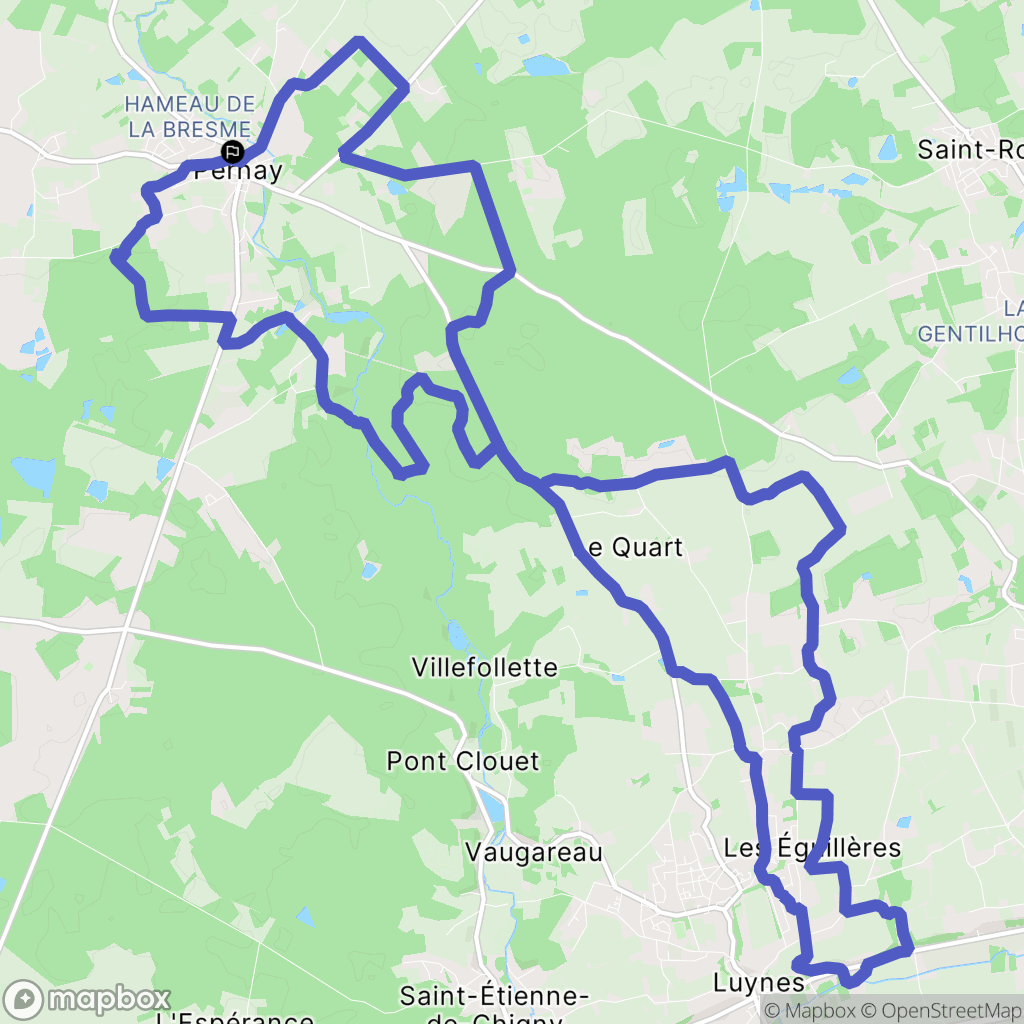 Pernay : carte du parcours de randonnée - France