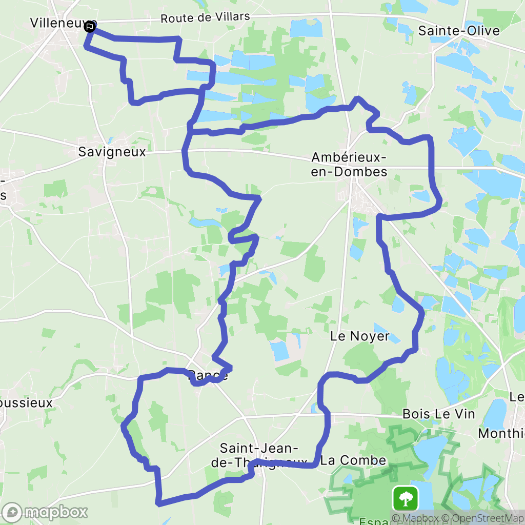 Villeneuve : carte du parcours de randonnée - France
