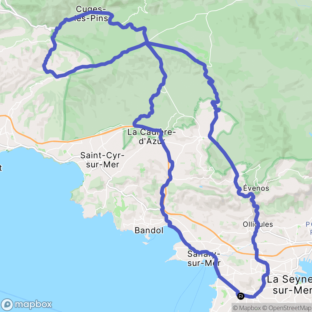 Six-Fours-les-Plages : carte du parcours de randonnée - France