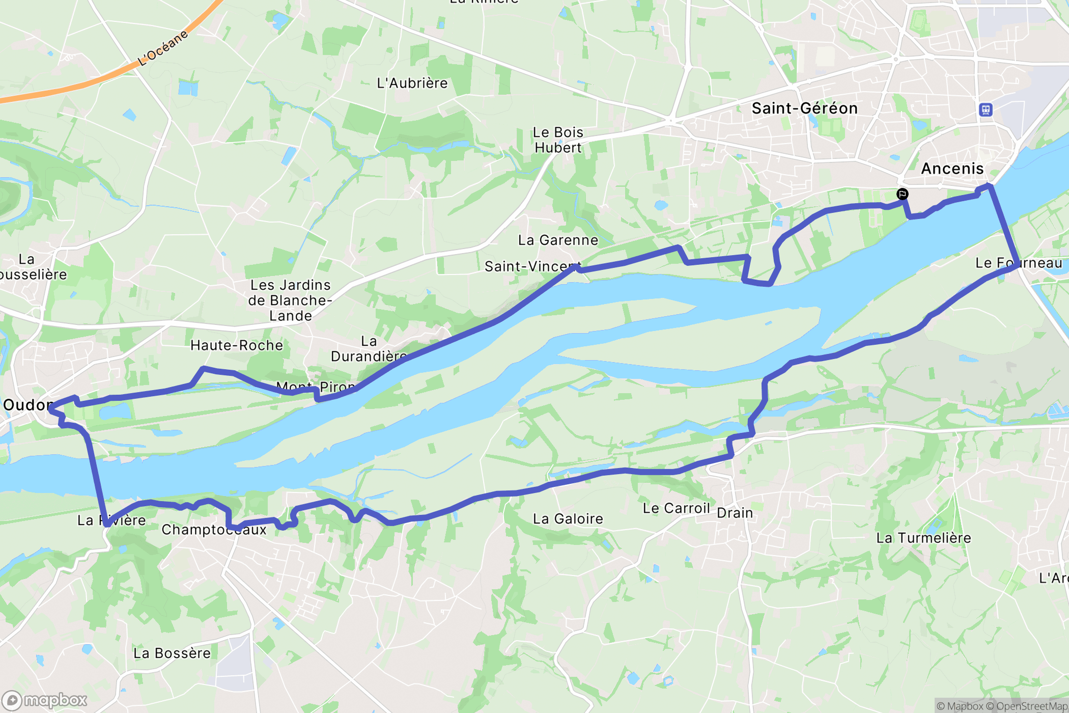 Ancenis-Saint-Géréon : carte du parcours de randonnée - France