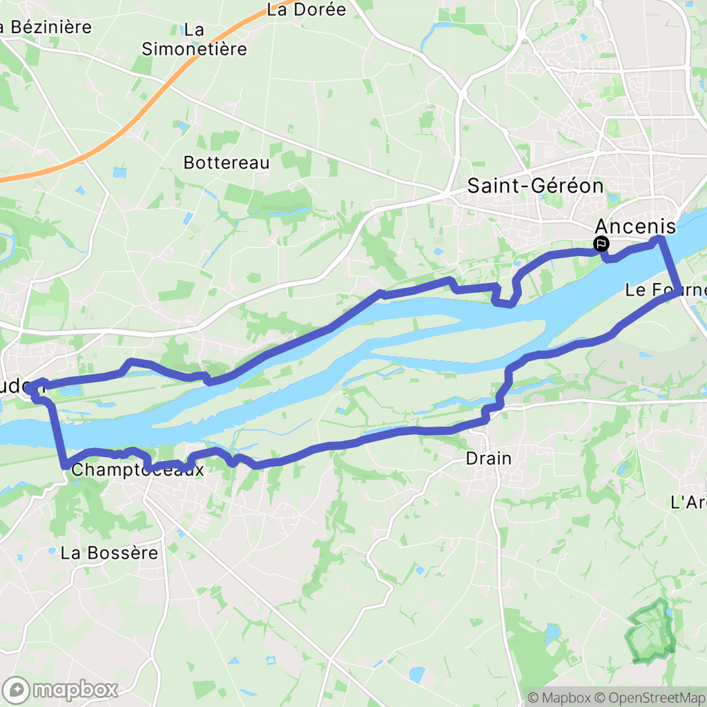 Ancenis-Saint-Géréon : carte du parcours de randonnée - France