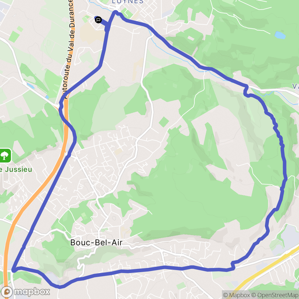 Aix-en-Provence : carte du parcours de randonnée - France