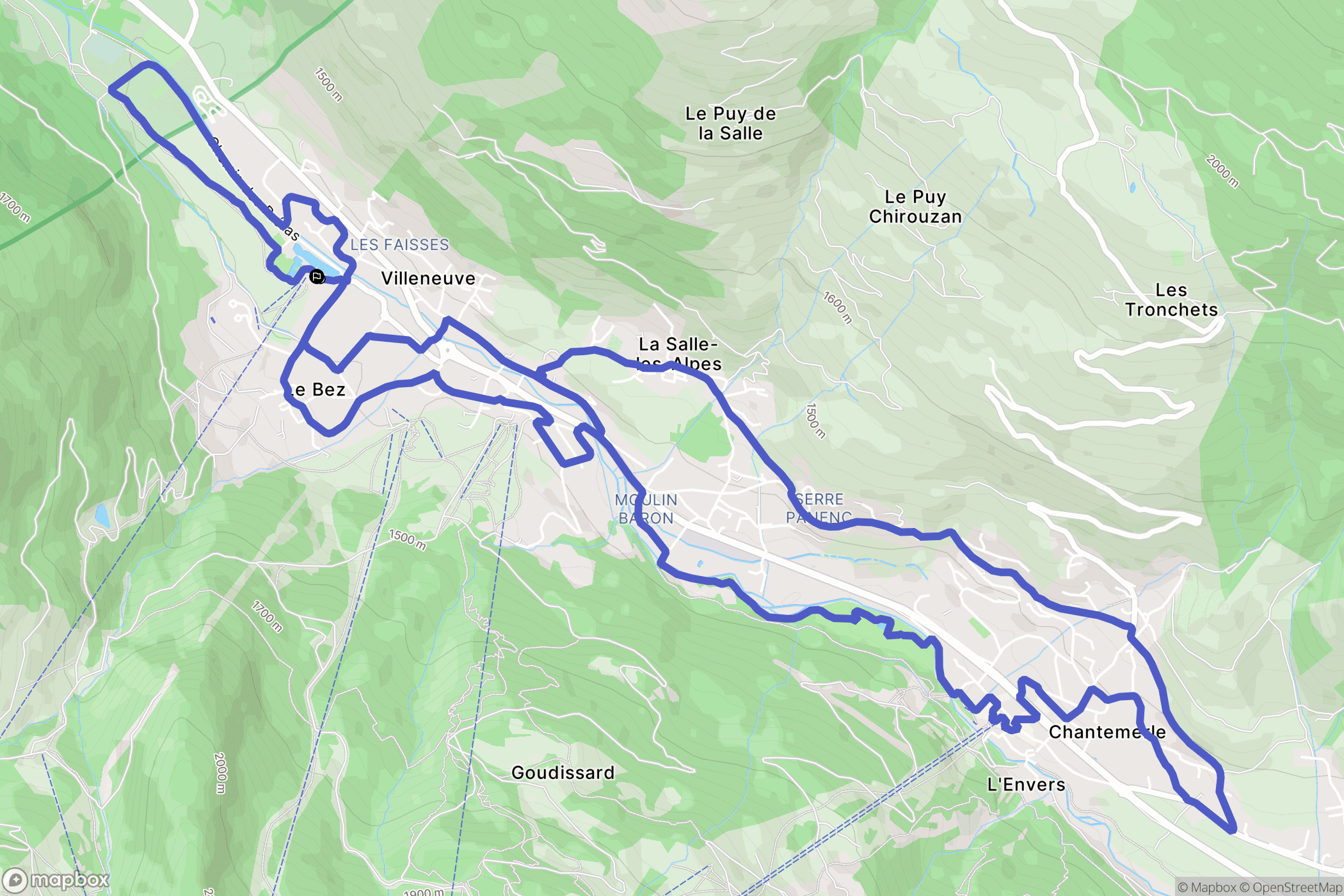 La Salle-les-Alpes : carte du parcours de randonnée - France