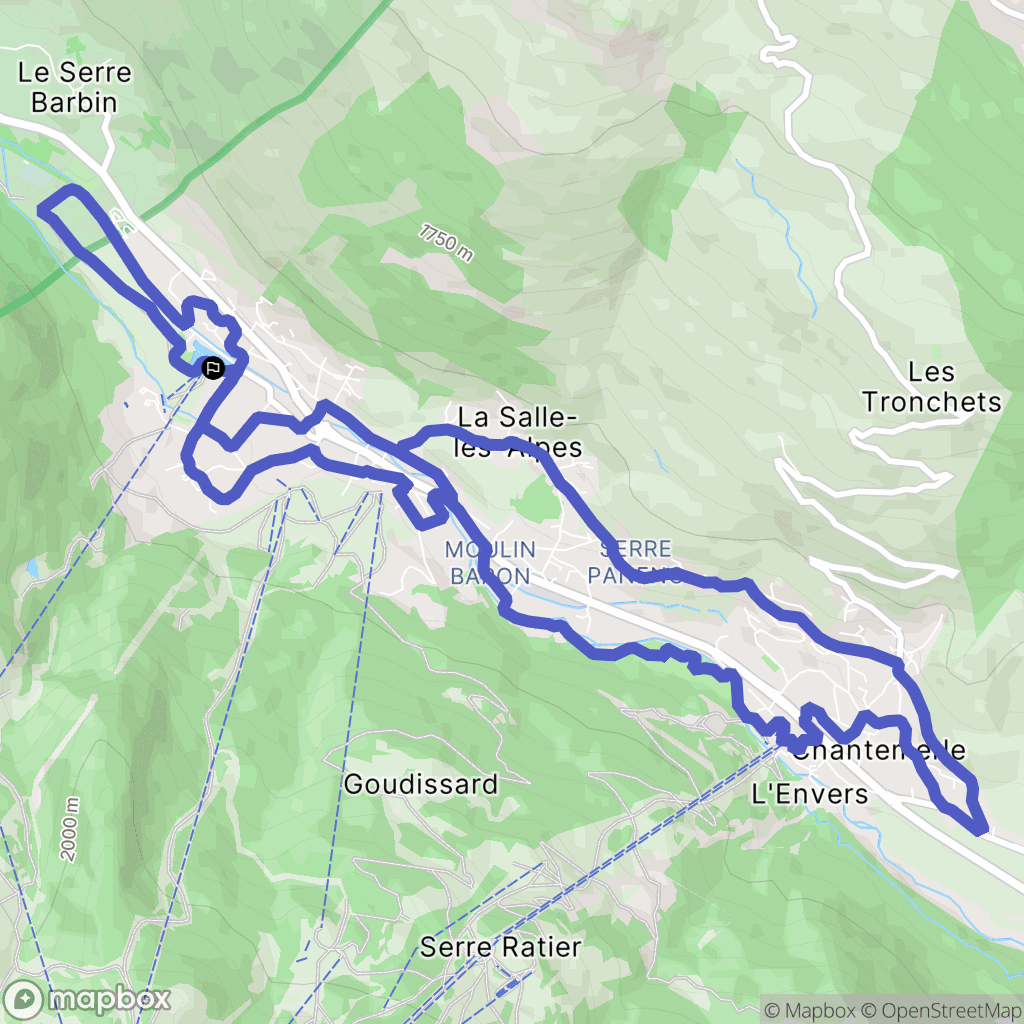 La Salle-les-Alpes : carte du parcours de randonnée - France