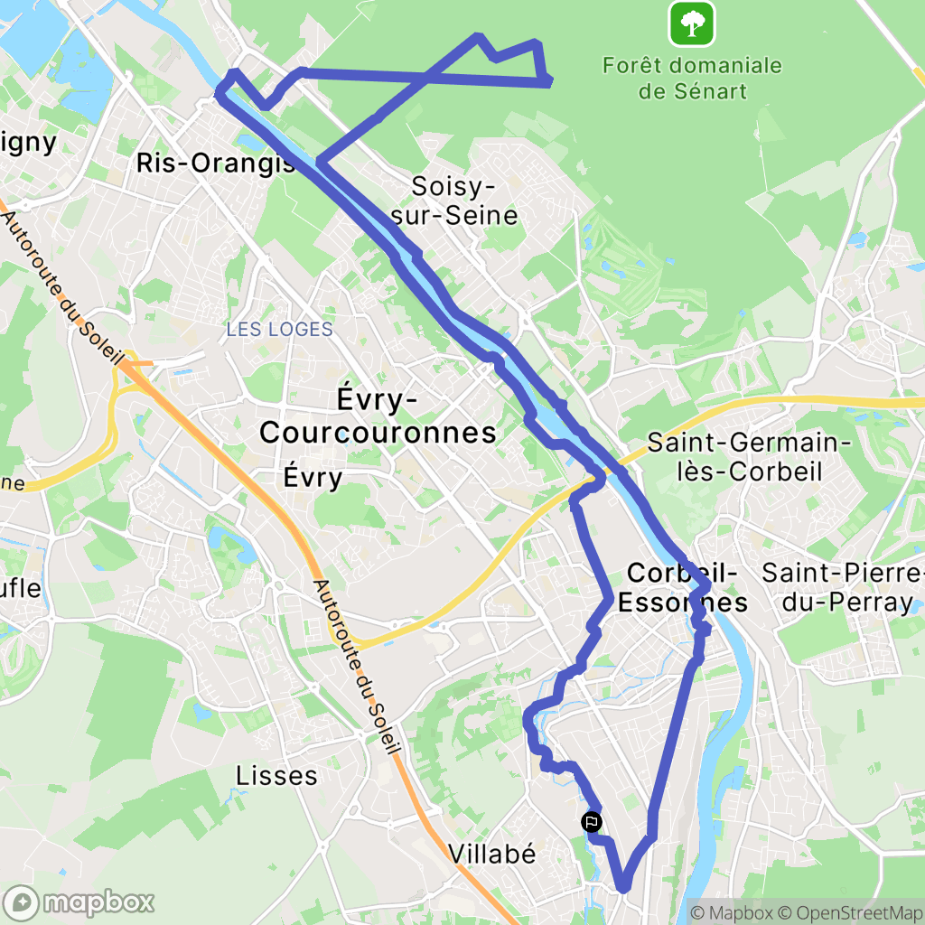Corbeil-Essonnes : carte du parcours de randonnée - France