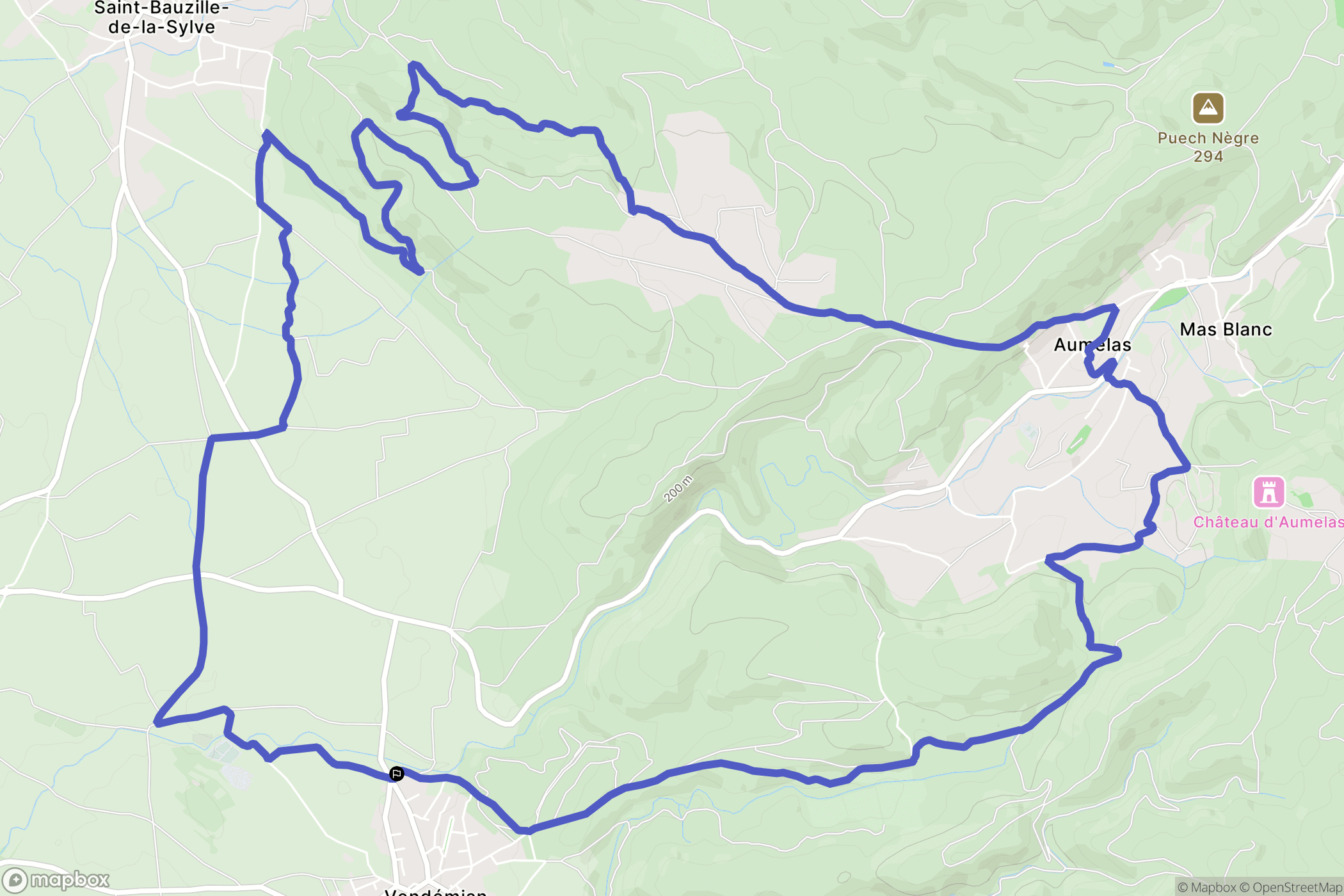 Vendémian : carte du parcours de randonnée - France