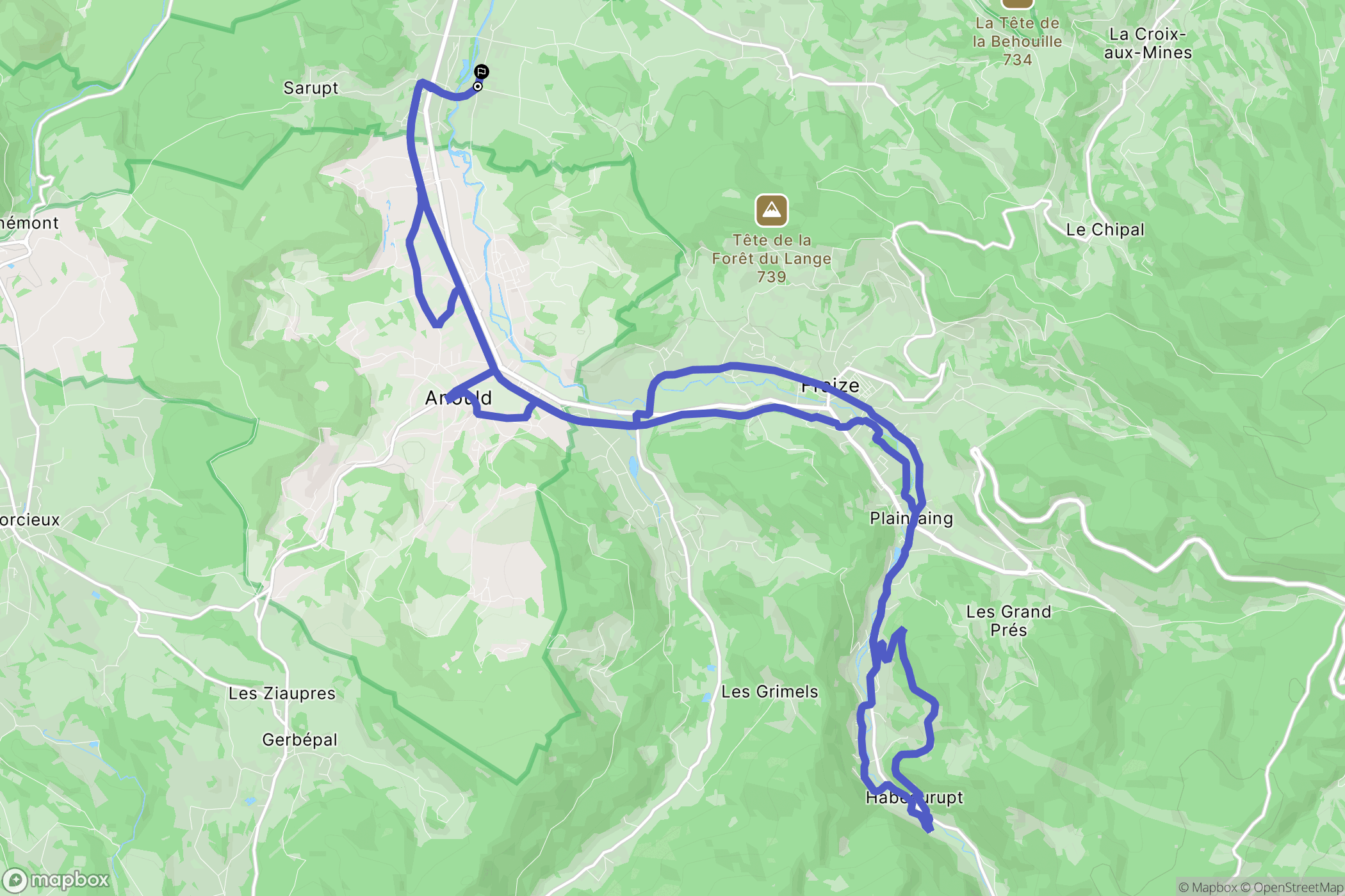 Saint-Léonard : carte du parcours de randonnée - France