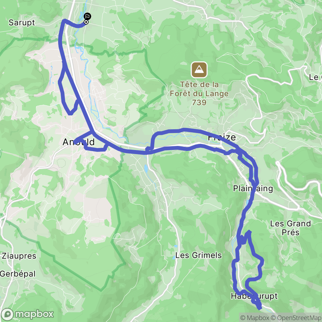 Saint-Léonard : carte du parcours de randonnée - France