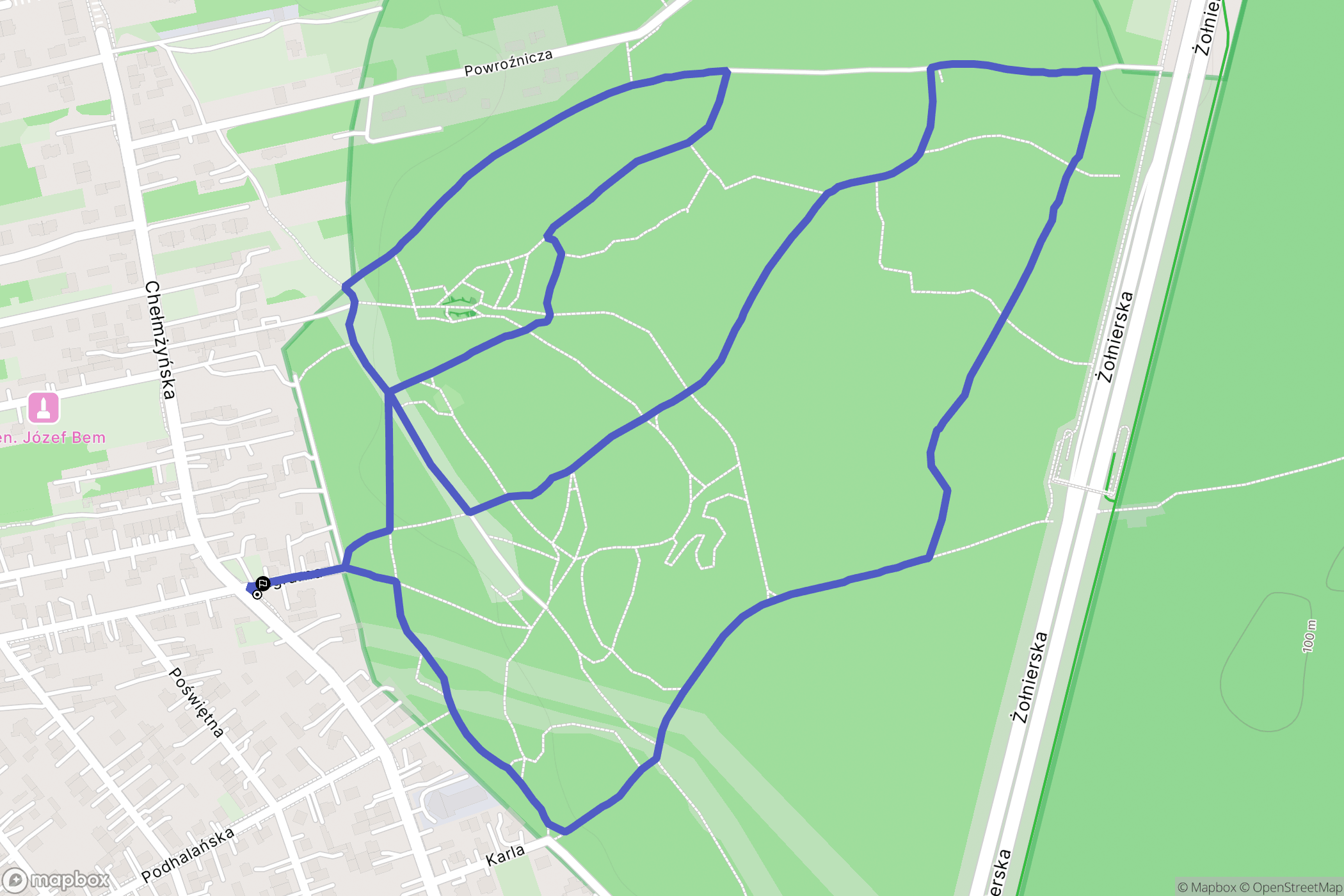 Warszawa: mapa trasy - Poland