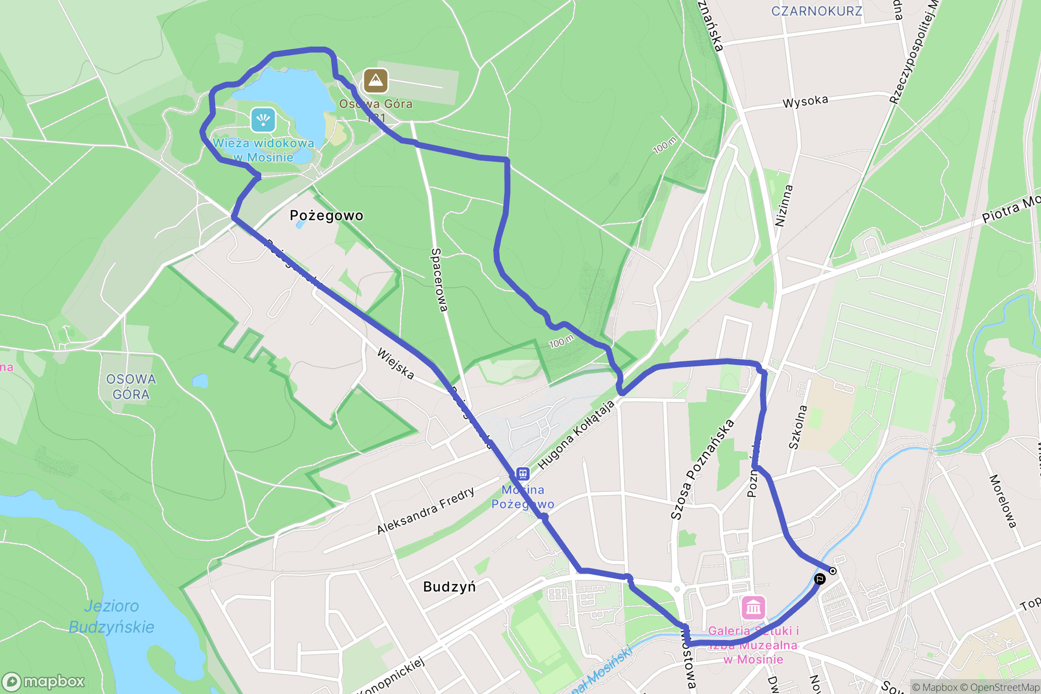 Mosina: mapa trasy - Poland