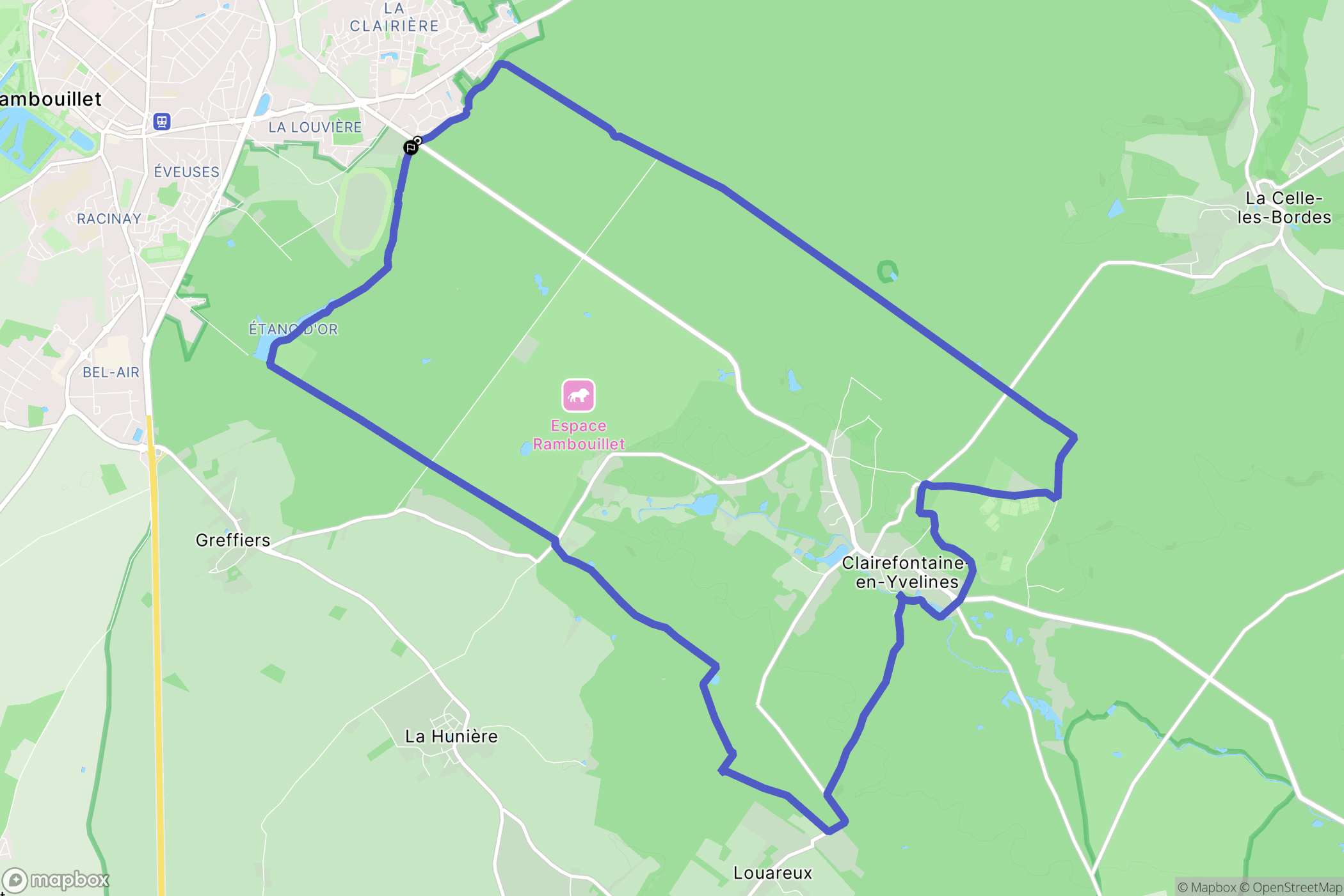 Rambouillet : carte du parcours de randonnée - France