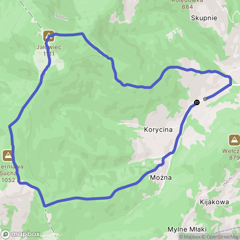 Zawoja: mapa trasy - Poland