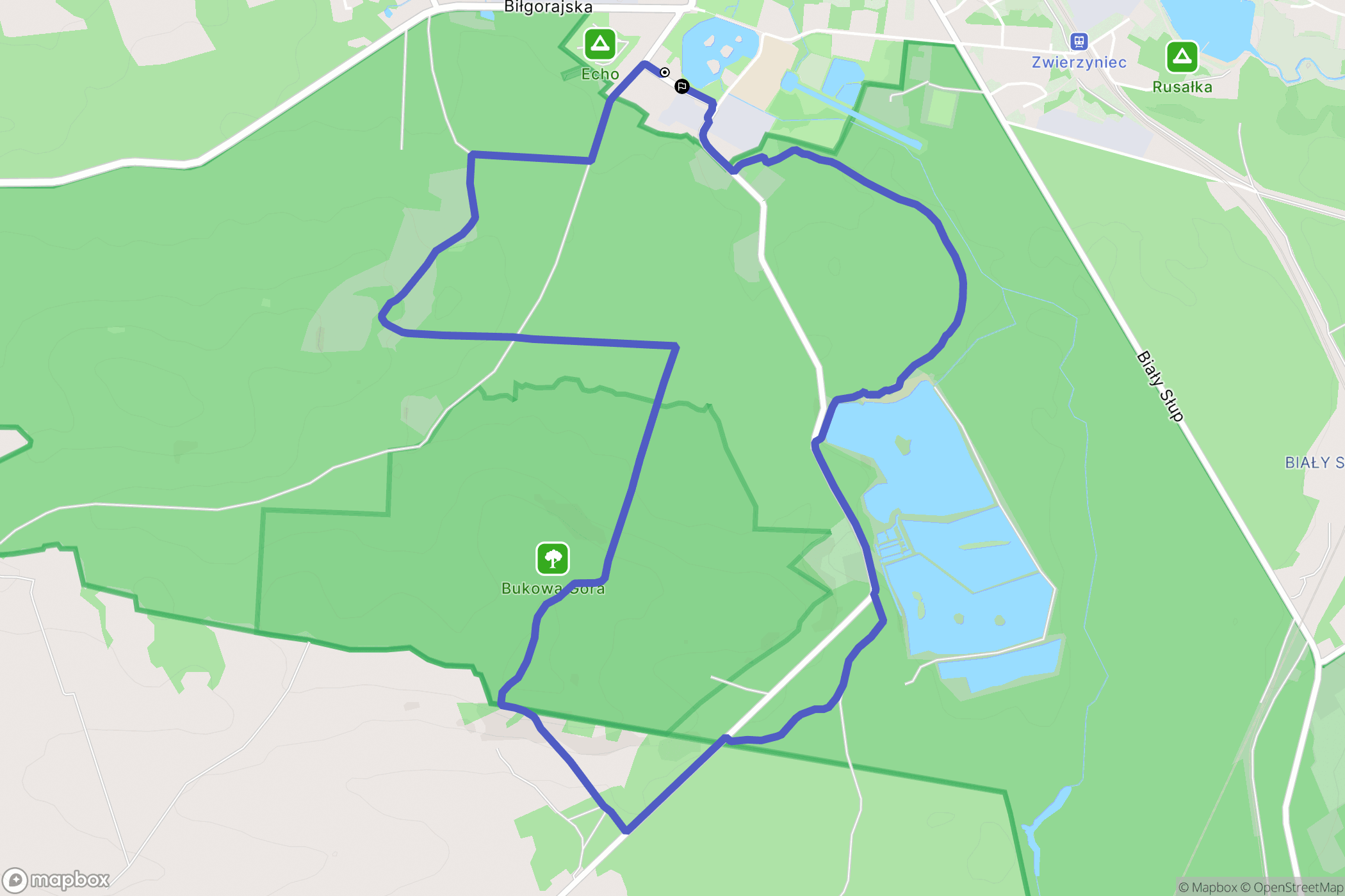 Zwierzyniec: mapa trasy - Poland
