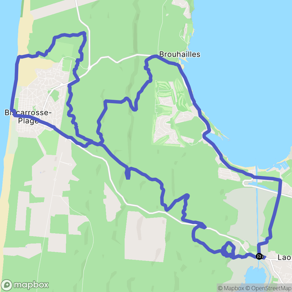 Biscarrosse : carte du parcours de randonnée - France