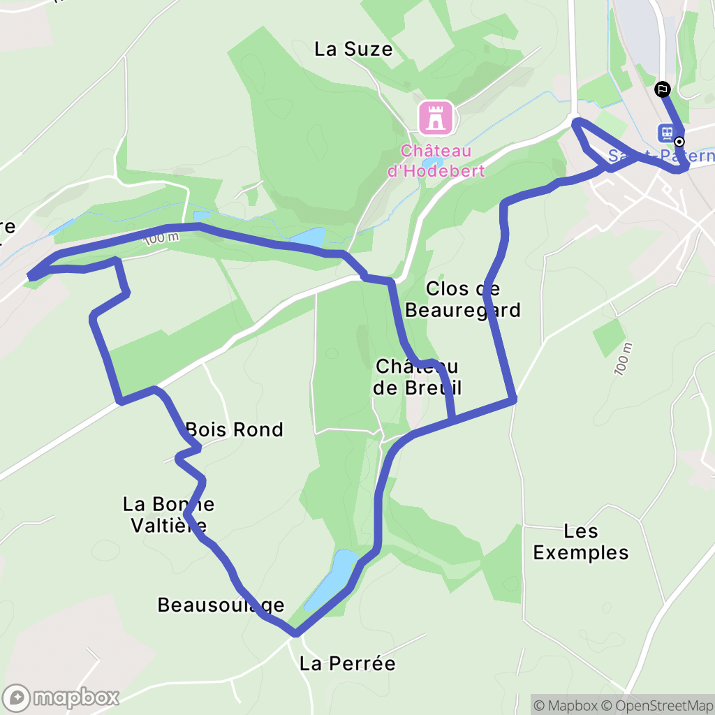 Saint-Paterne-Racan : carte du parcours de randonnée - France