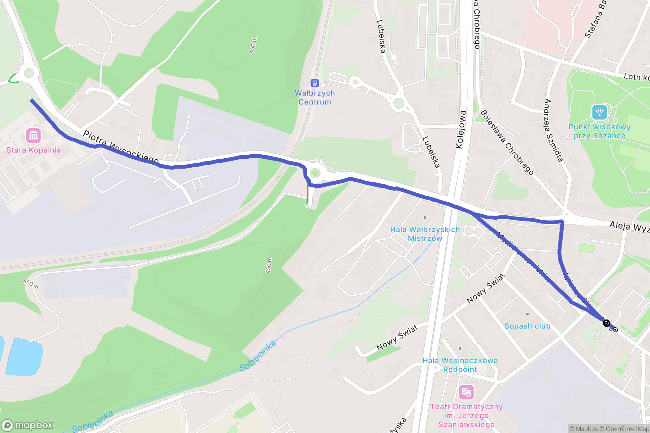 Wałbrzych: mapa trasy - Poland