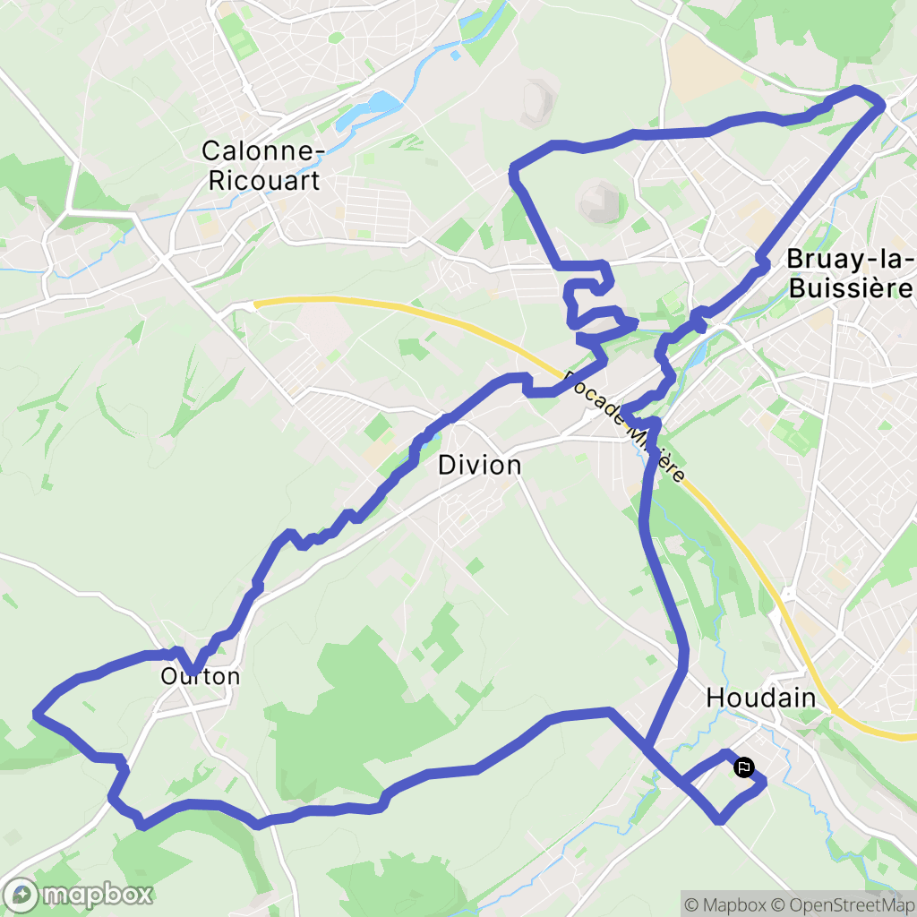 Houdain : carte du parcours de randonnée - France