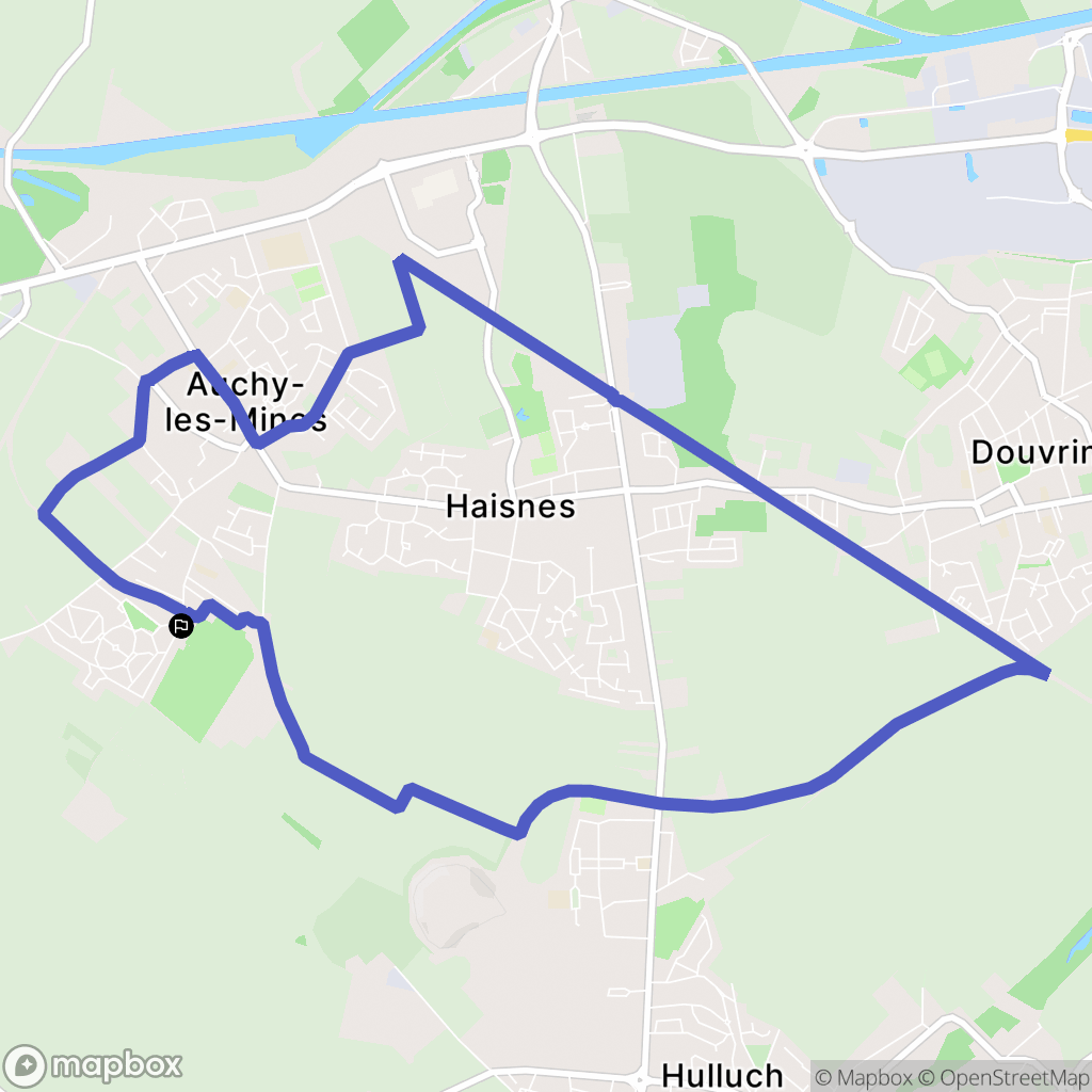 Auchy-les-Mines : carte du parcours de randonnée - France