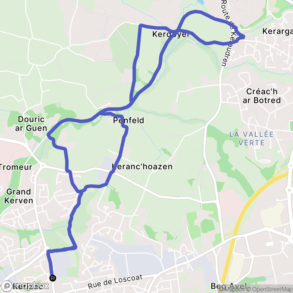 Brest : carte du parcours de randonnée - France