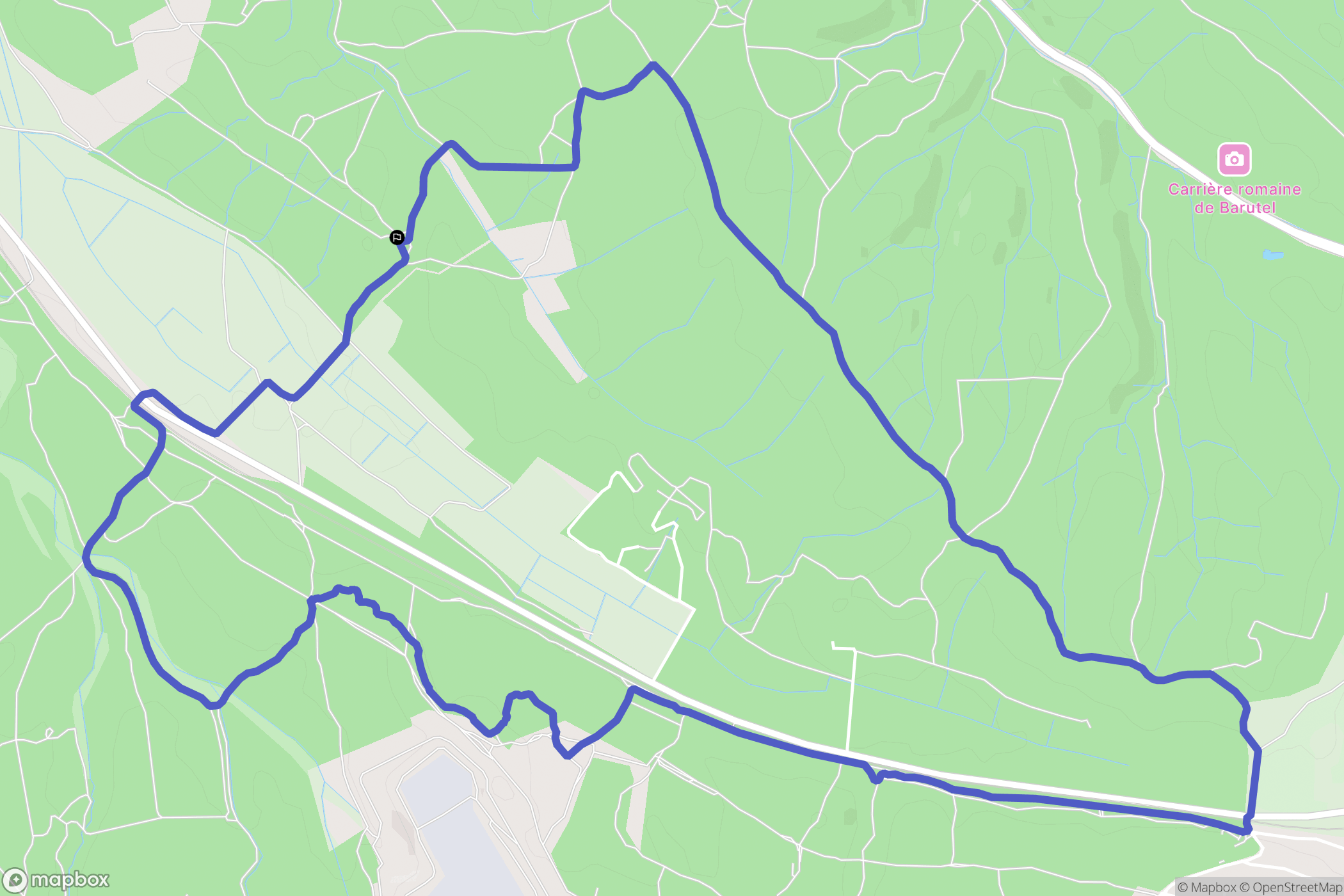 Nîmes : carte du parcours de randonnée - France