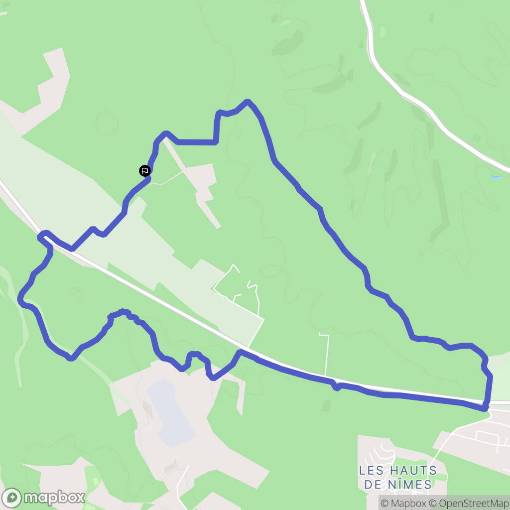 Nîmes : carte du parcours de randonnée - France
