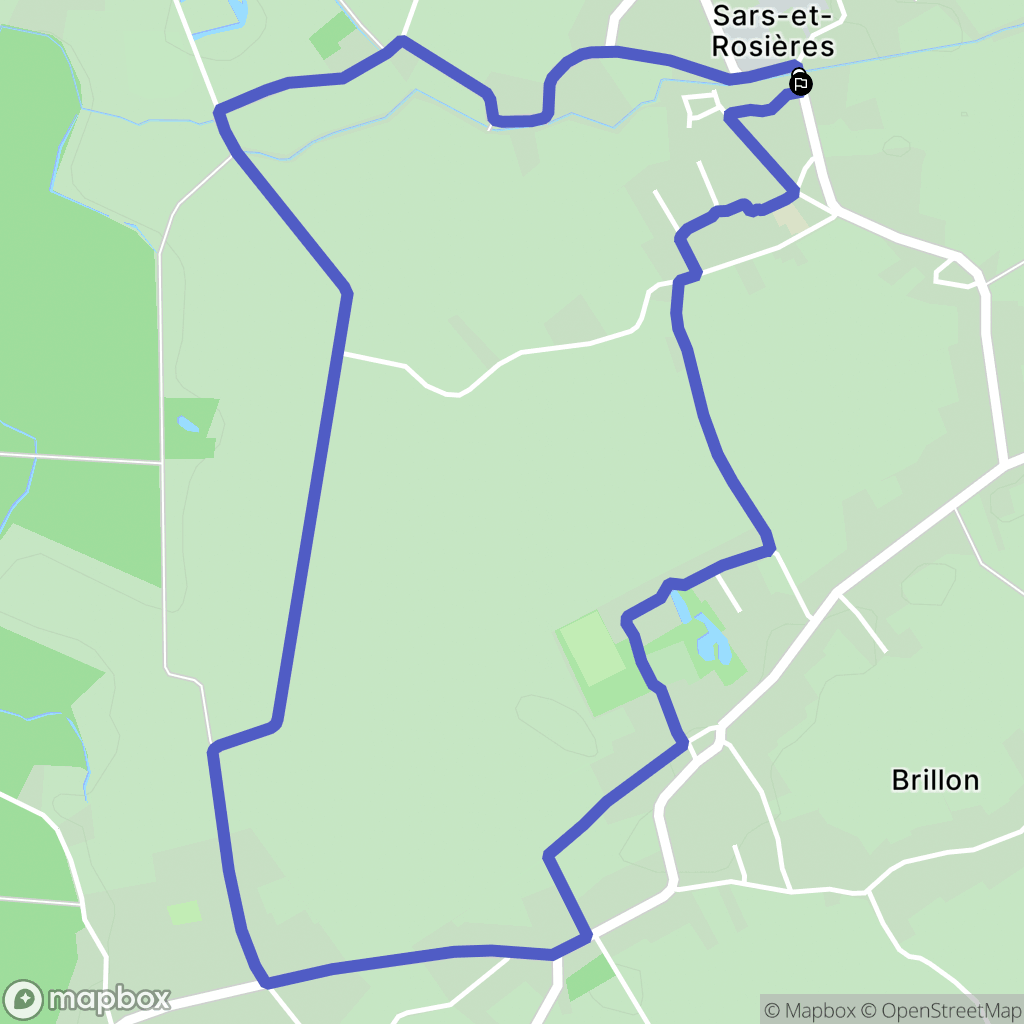 Sars-et-Rosières : carte du parcours de randonnée - France
