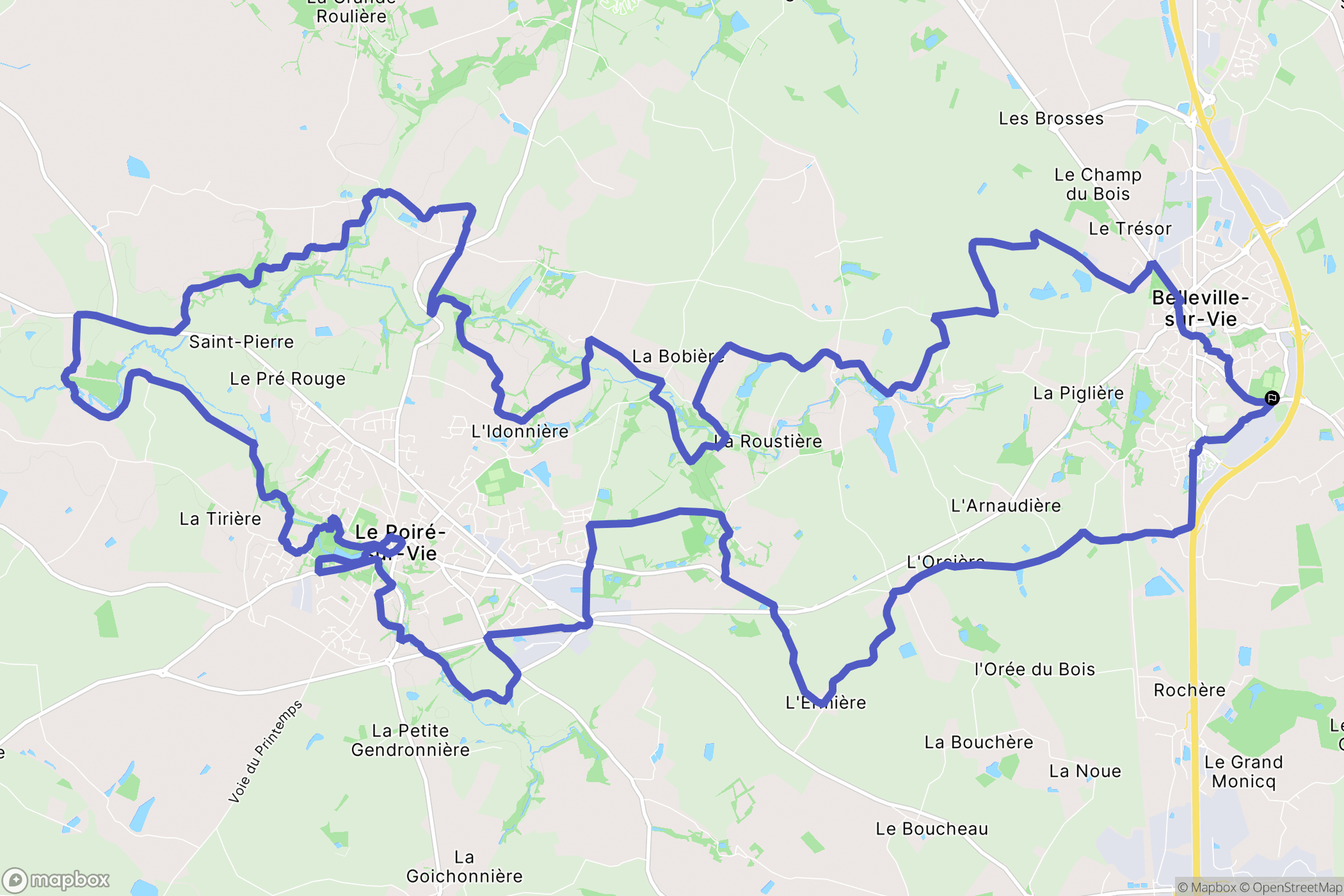Bellevigny : carte du parcours de randonnée - France